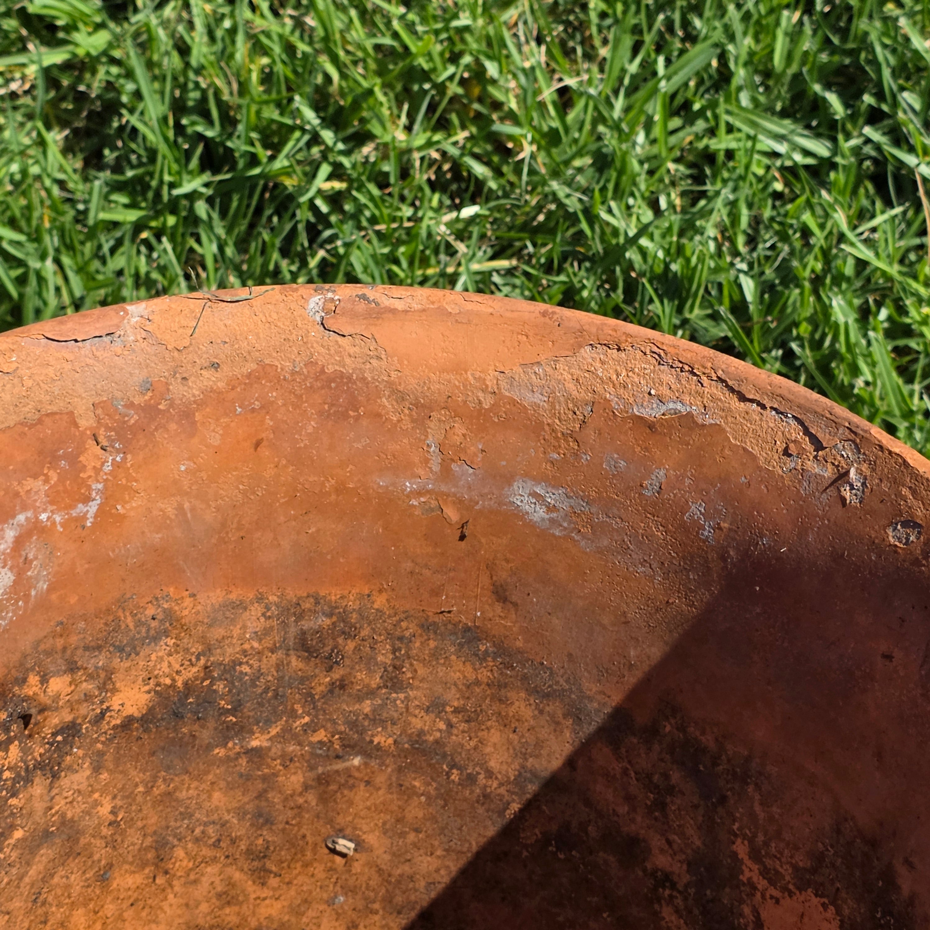 Vintage Large Terracotta Planter Pot Rustic Weathered Unglazed Garden 14.75in
