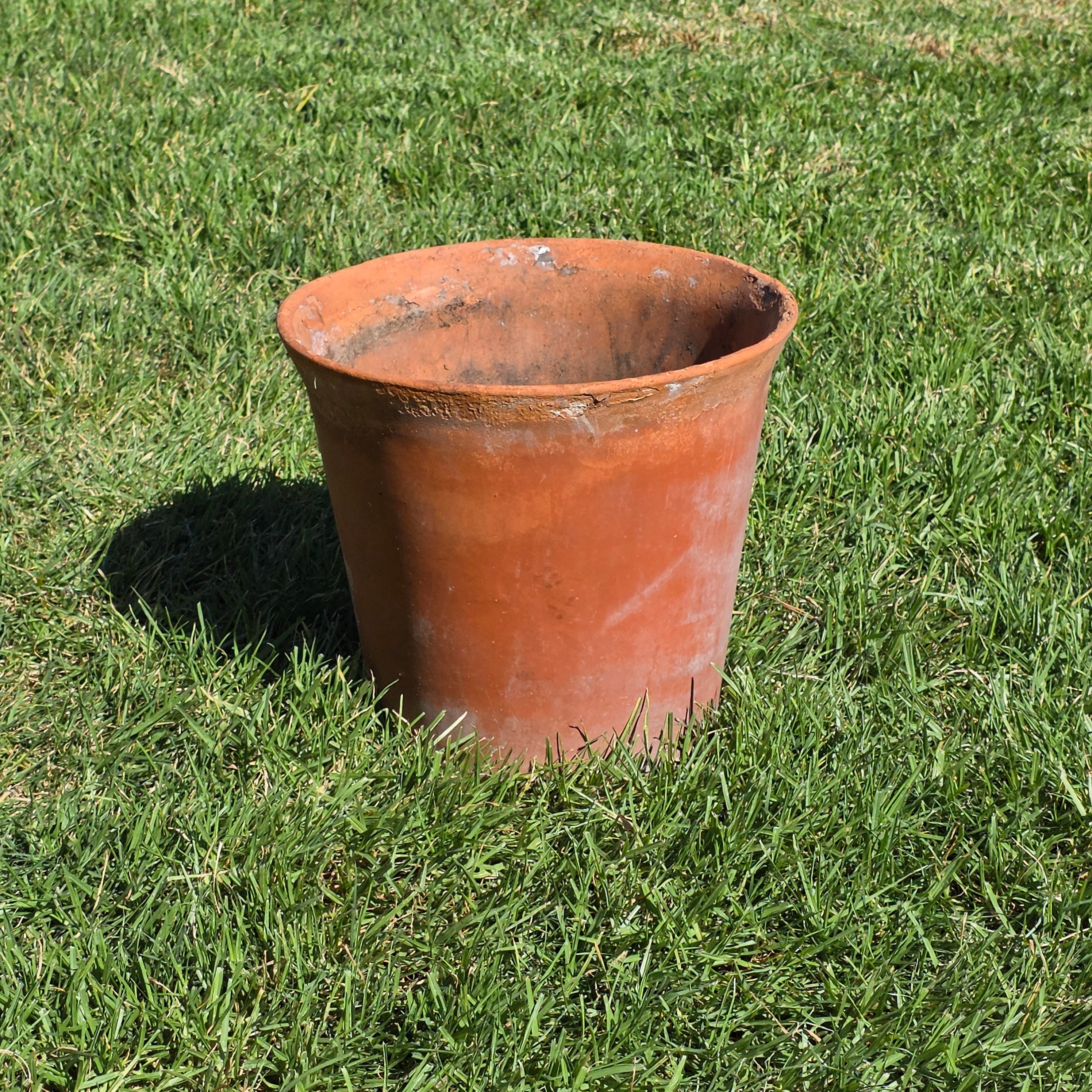 Vintage Large Terracotta Planter Pot Rustic Weathered Unglazed Garden 14.75in