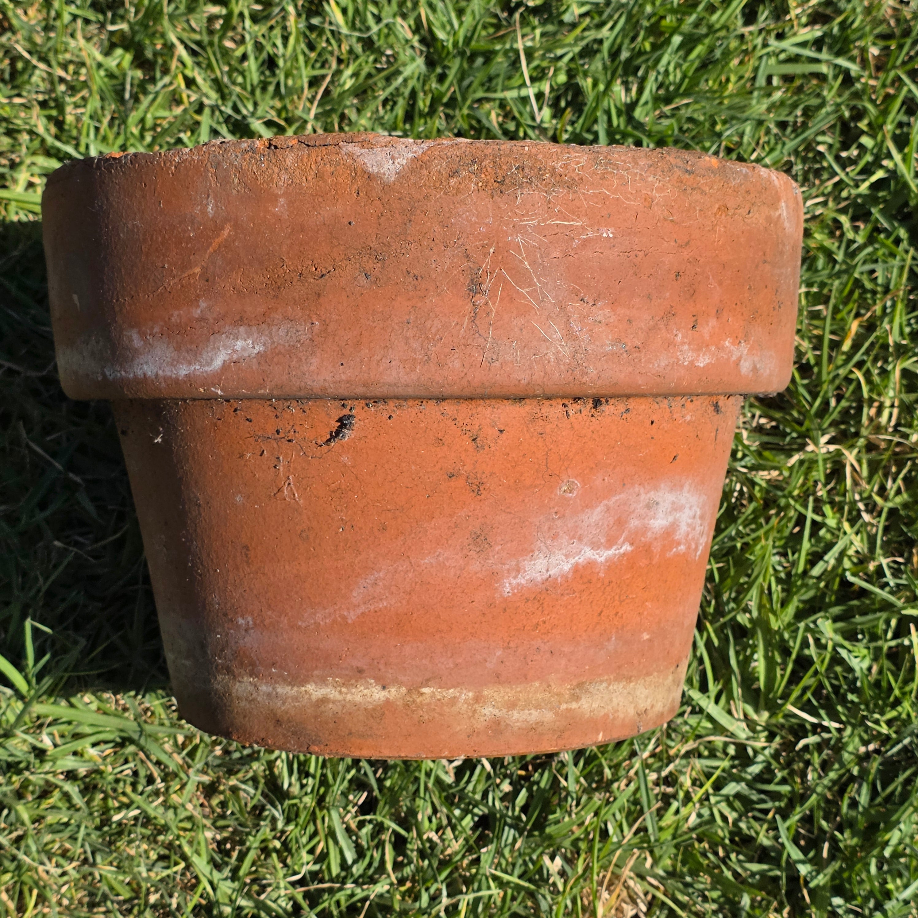 Vintage Rustic Terracotta Brown Round Planter Pot Garden Farmhouse 11.25in
