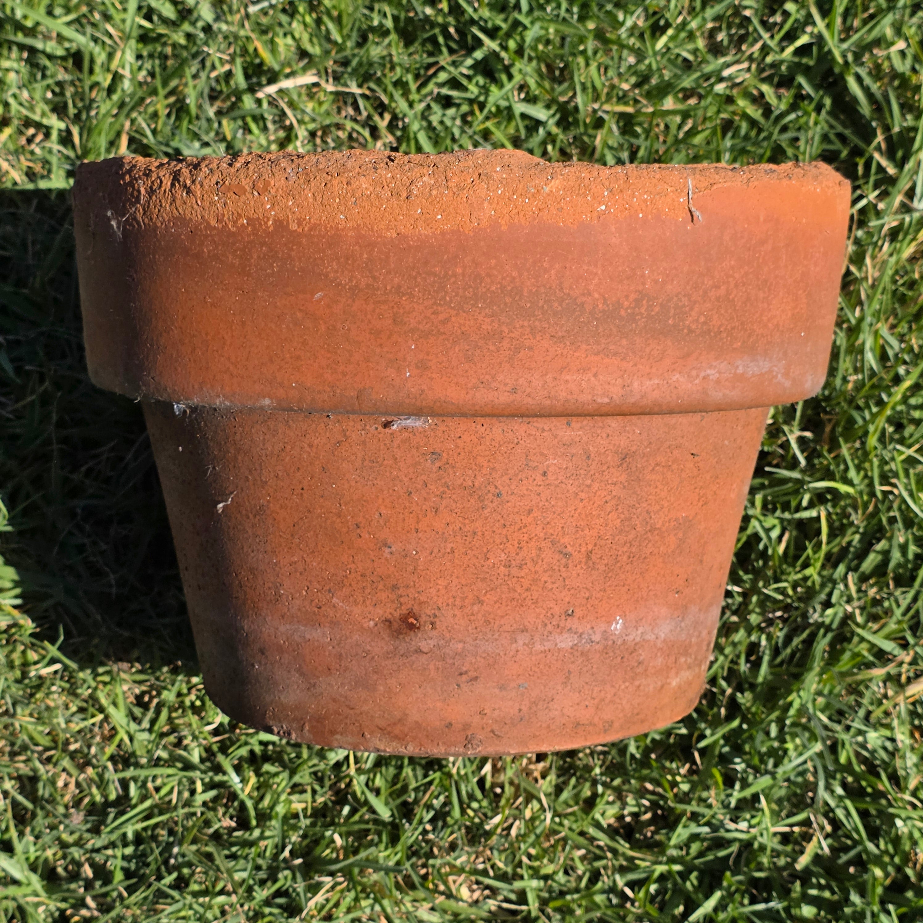 Vintage Rustic Terracotta Brown Round Planter Pot Garden Farmhouse 11.25in