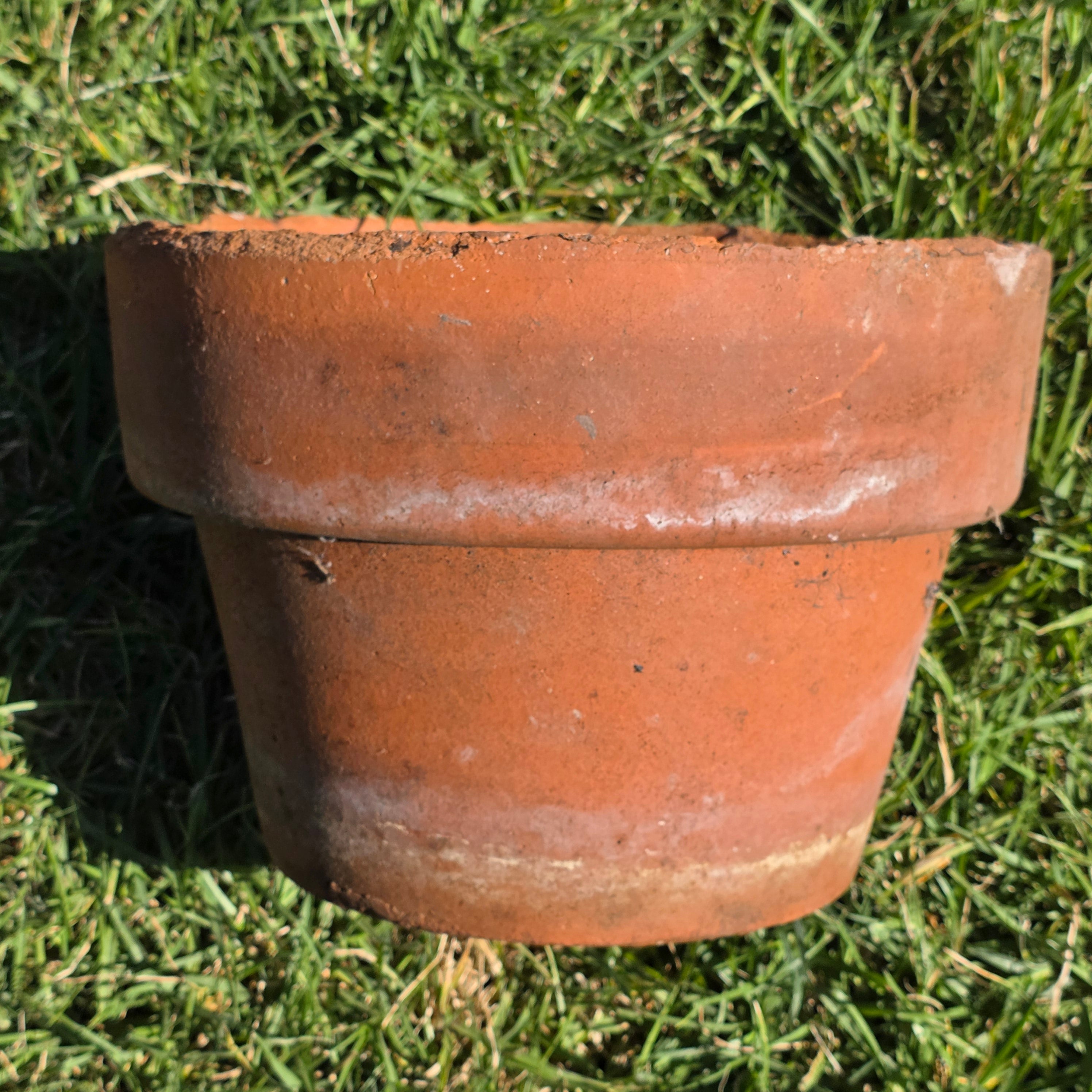 Vintage Rustic Terracotta Brown Round Planter Pot Garden Farmhouse 11.25in