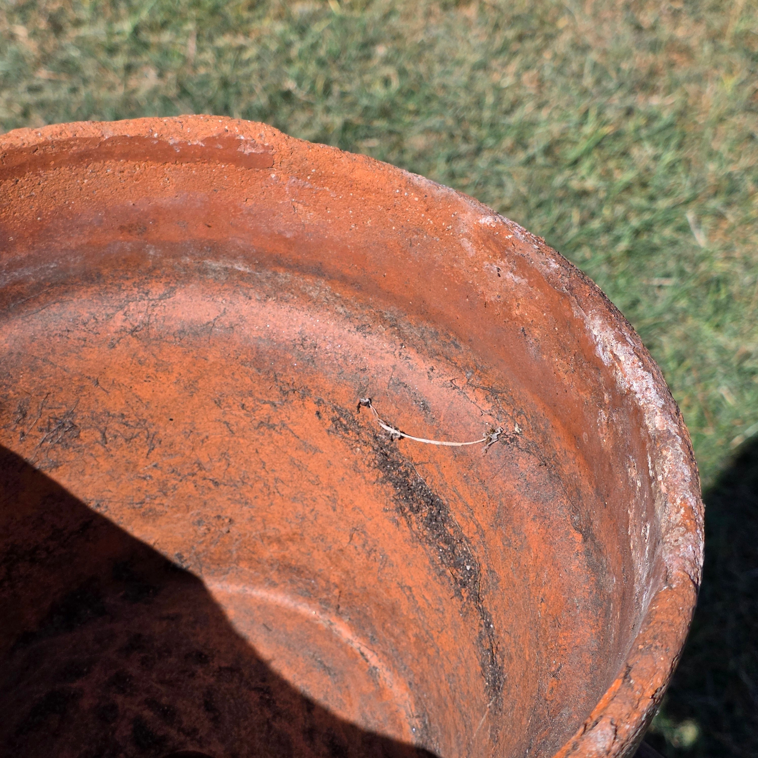 Vintage Rustic Terracotta Brown Round Planter Pot Garden Farmhouse 11.25in