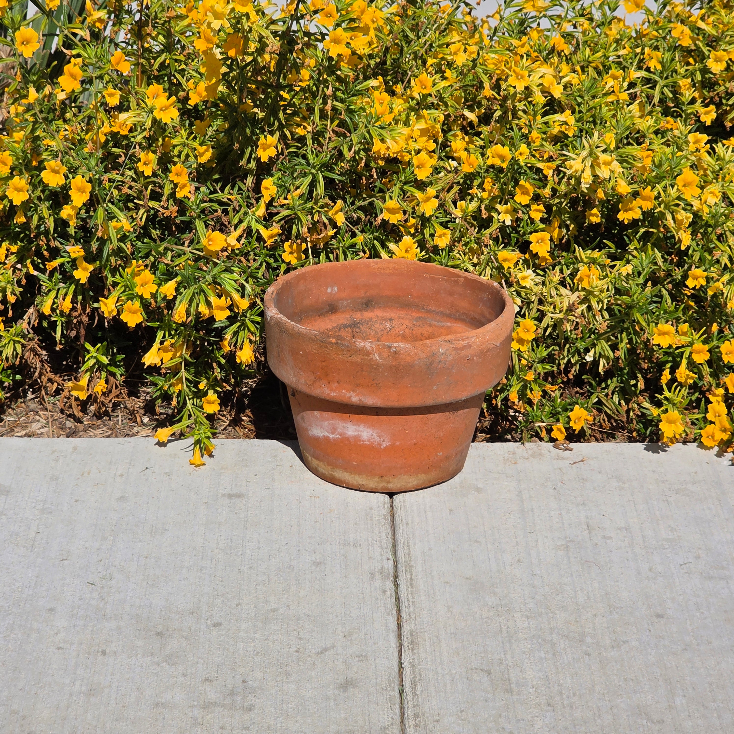 Vintage Rustic Terracotta Brown Round Planter Pot Garden Farmhouse 11.25in