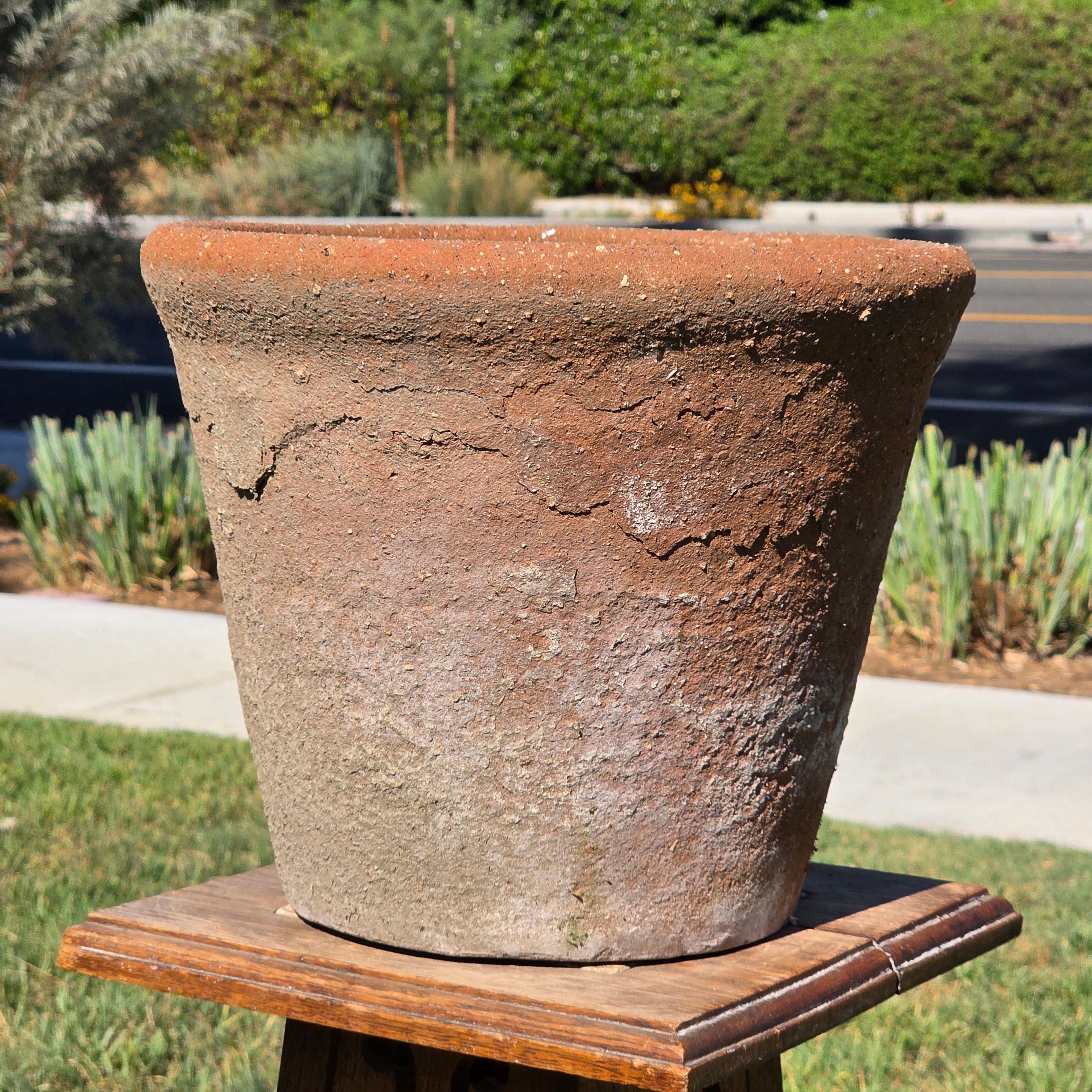 Vintage Weathered Terracotta Clay Planter Pot Rustic Garden Wabi-Sabi 12.5"