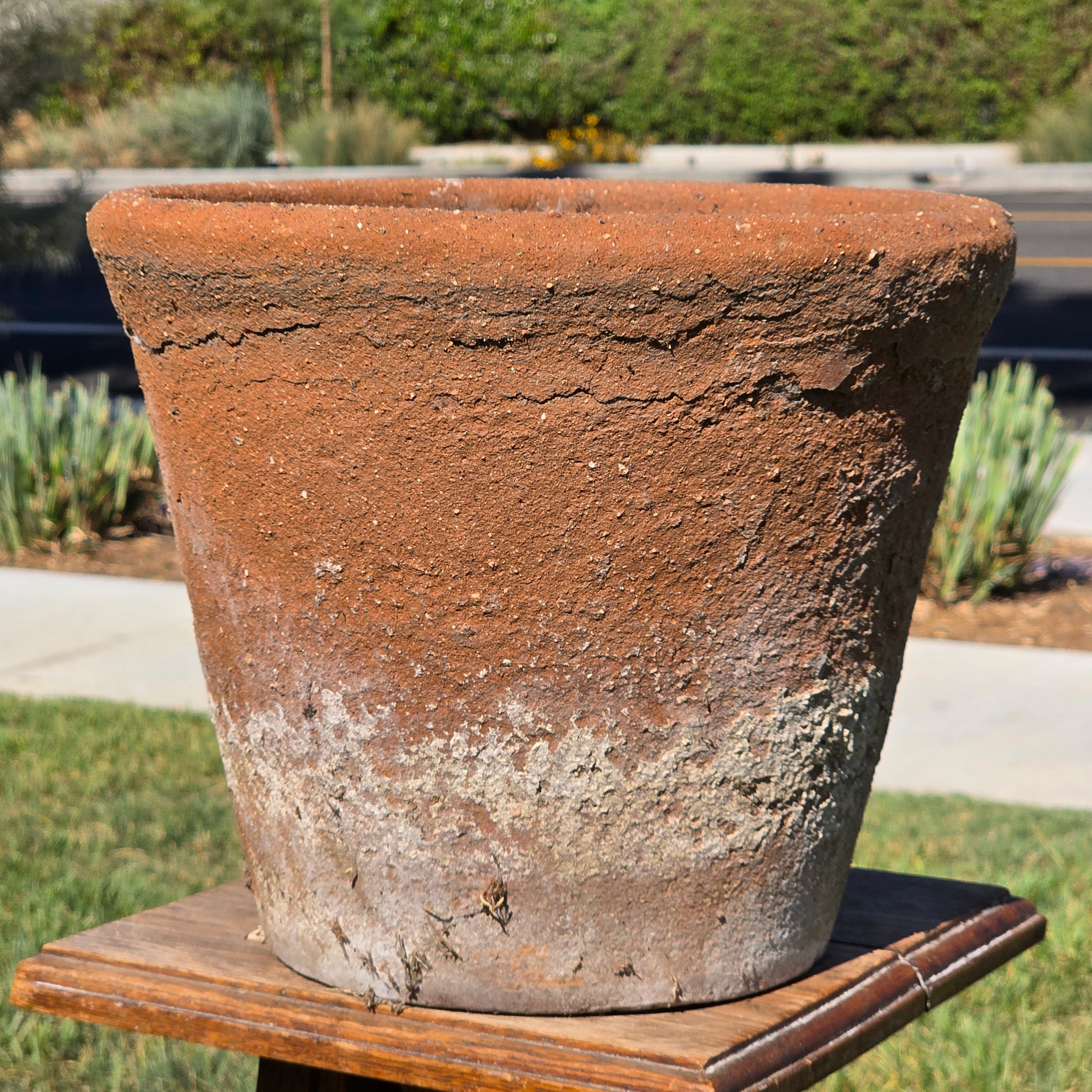 Vintage Weathered Terracotta Clay Planter Pot Rustic Garden Wabi-Sabi 12.5"