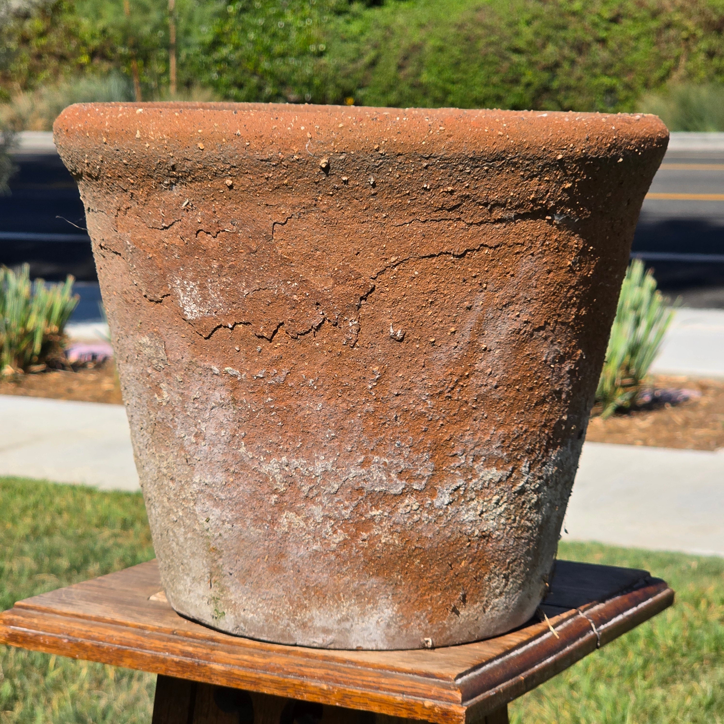 Vintage Weathered Terracotta Clay Planter Pot Rustic Garden Wabi-Sabi 12.5"