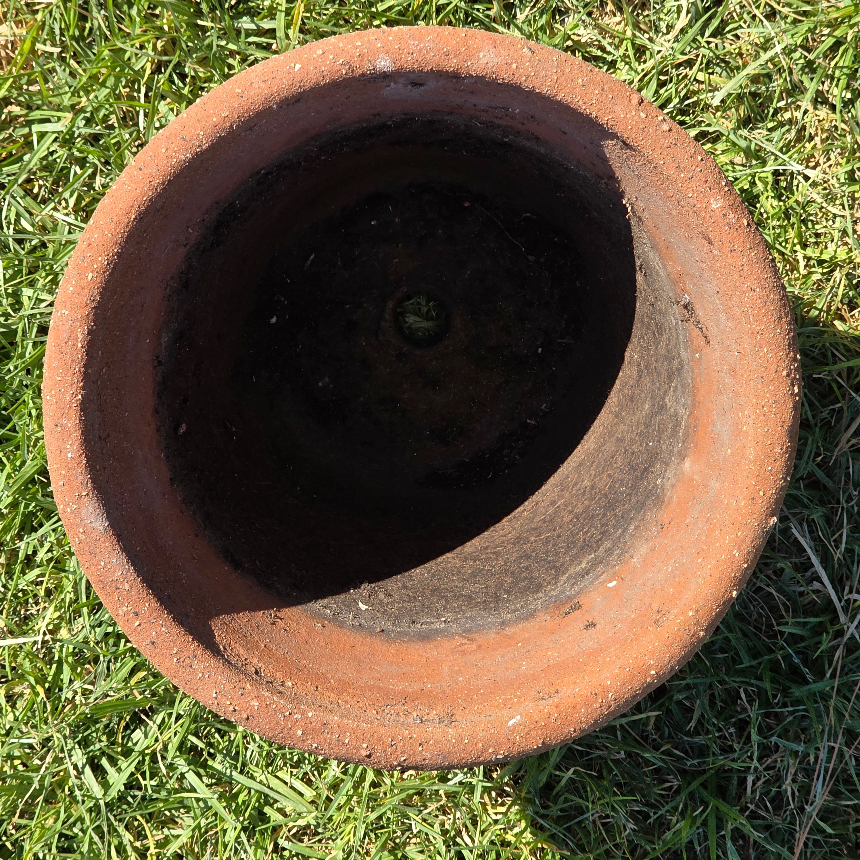 Vintage Weathered Terracotta Clay Planter Pot Rustic Garden Wabi-Sabi 12.5"