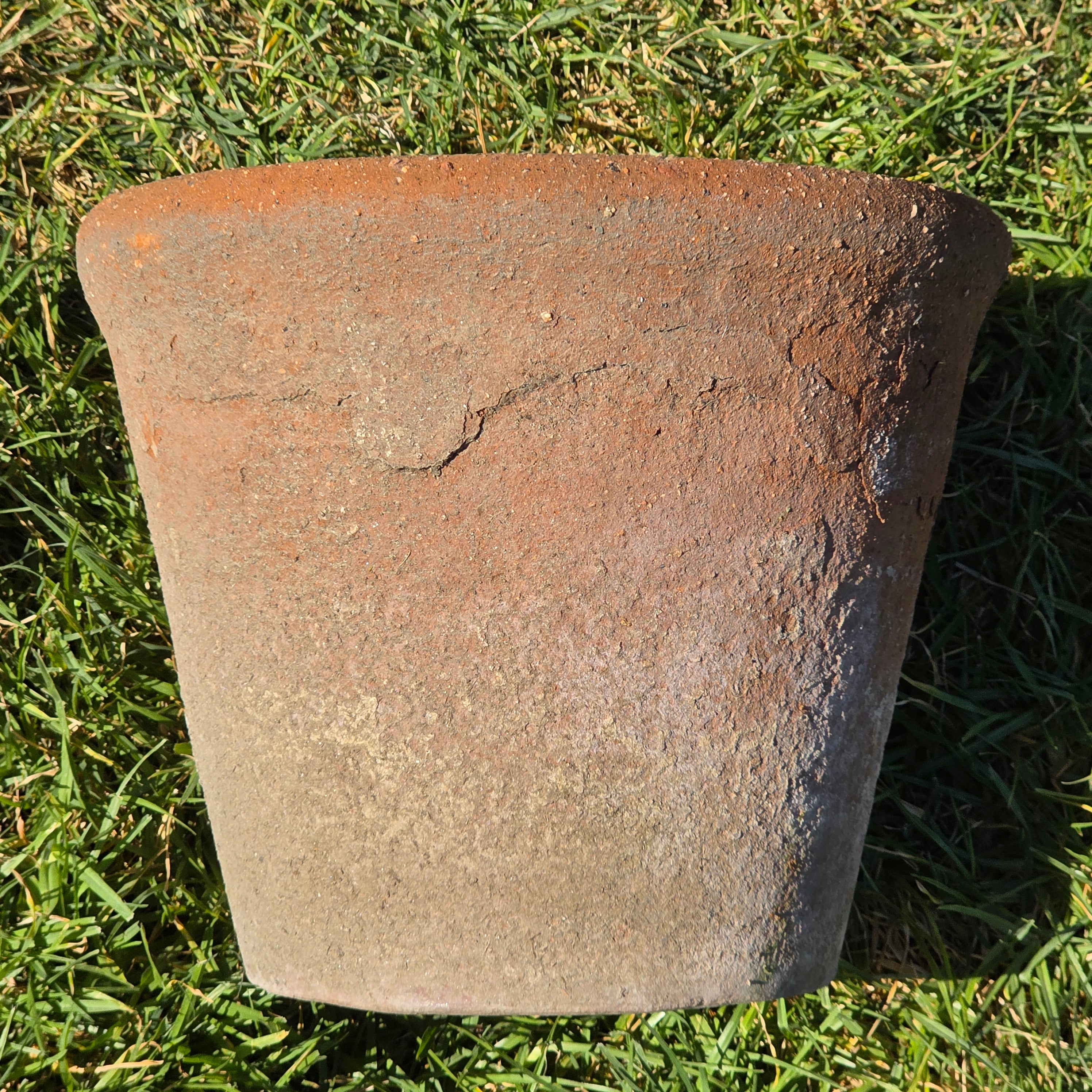 Vintage Weathered Terracotta Clay Planter Pot Rustic Garden Wabi-Sabi 12.5"