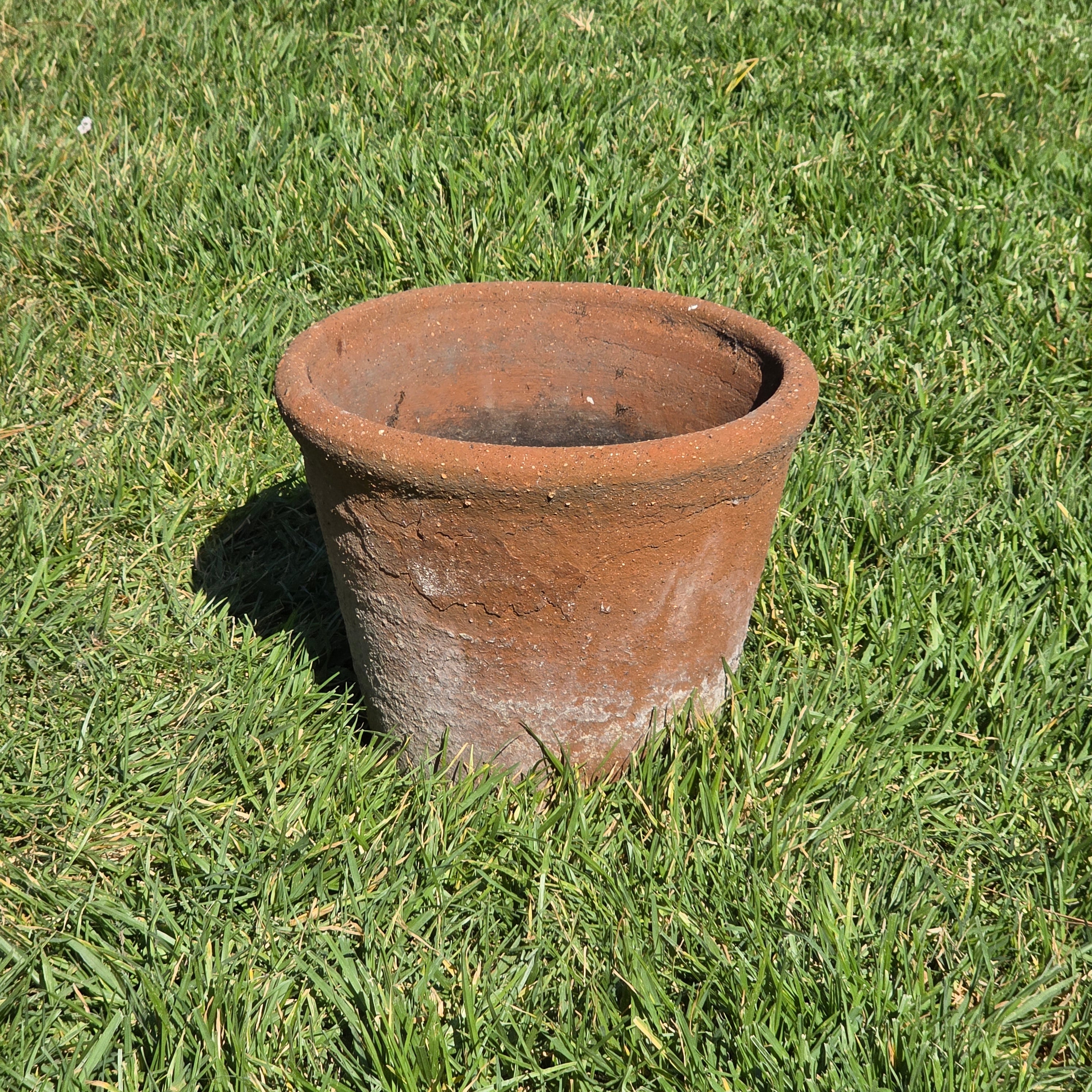 Vintage Weathered Terracotta Clay Planter Pot Rustic Garden Wabi-Sabi 12.5"