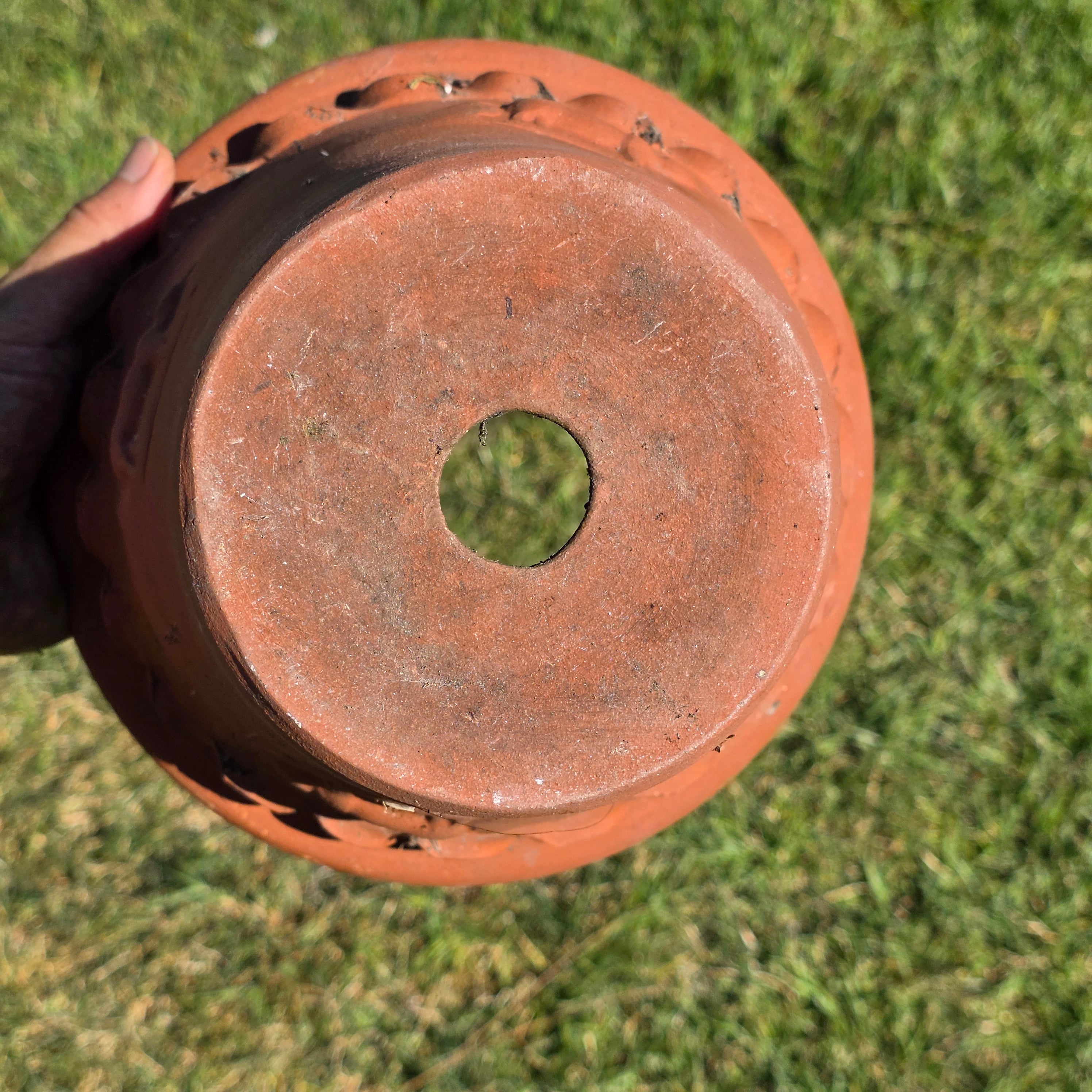 Vintage Terracotta Pig Planter Flower Pot Rustic Clay Embossed Farmhouse 9"