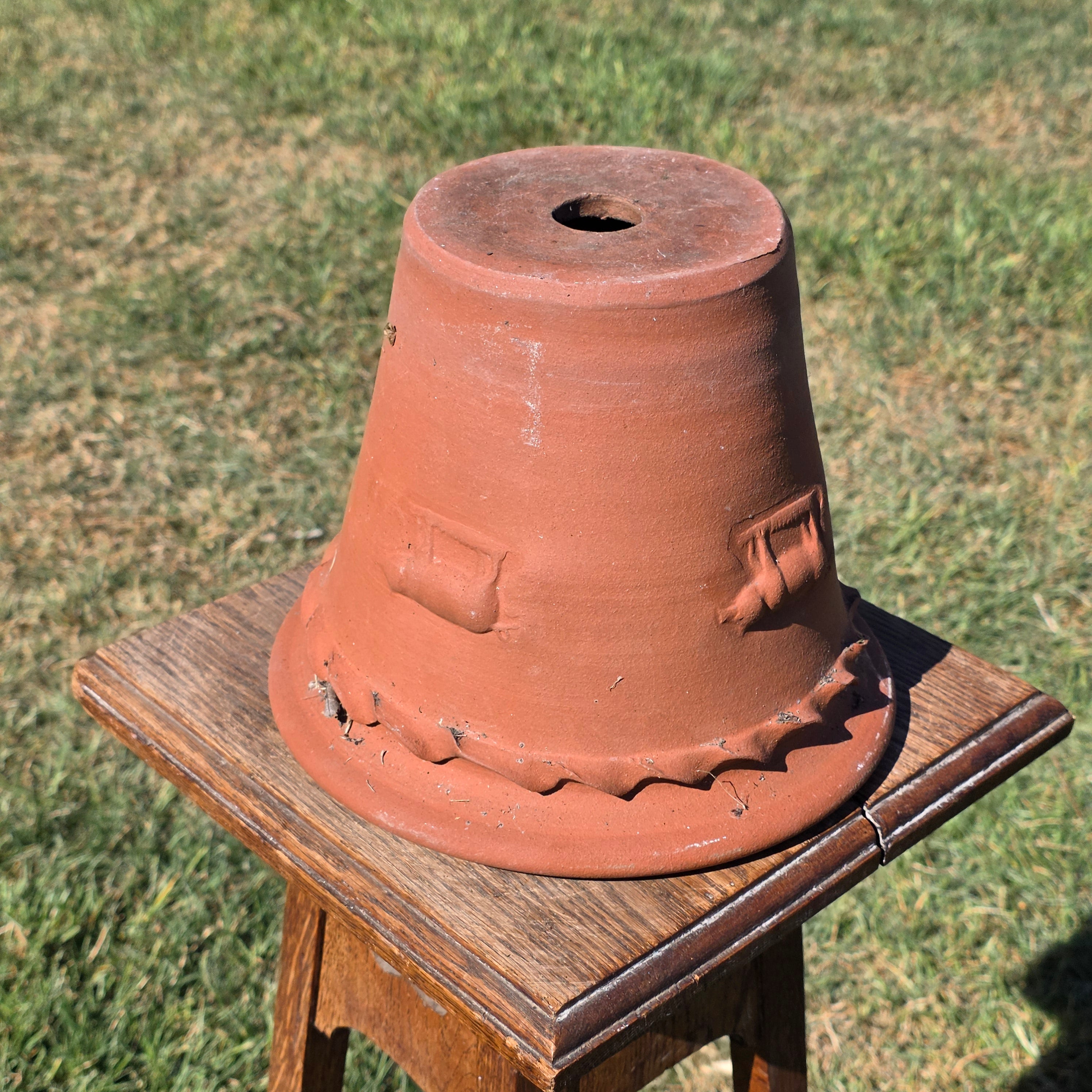 Vintage Terracotta Pig Planter Flower Pot Rustic Clay Embossed Farmhouse 9"