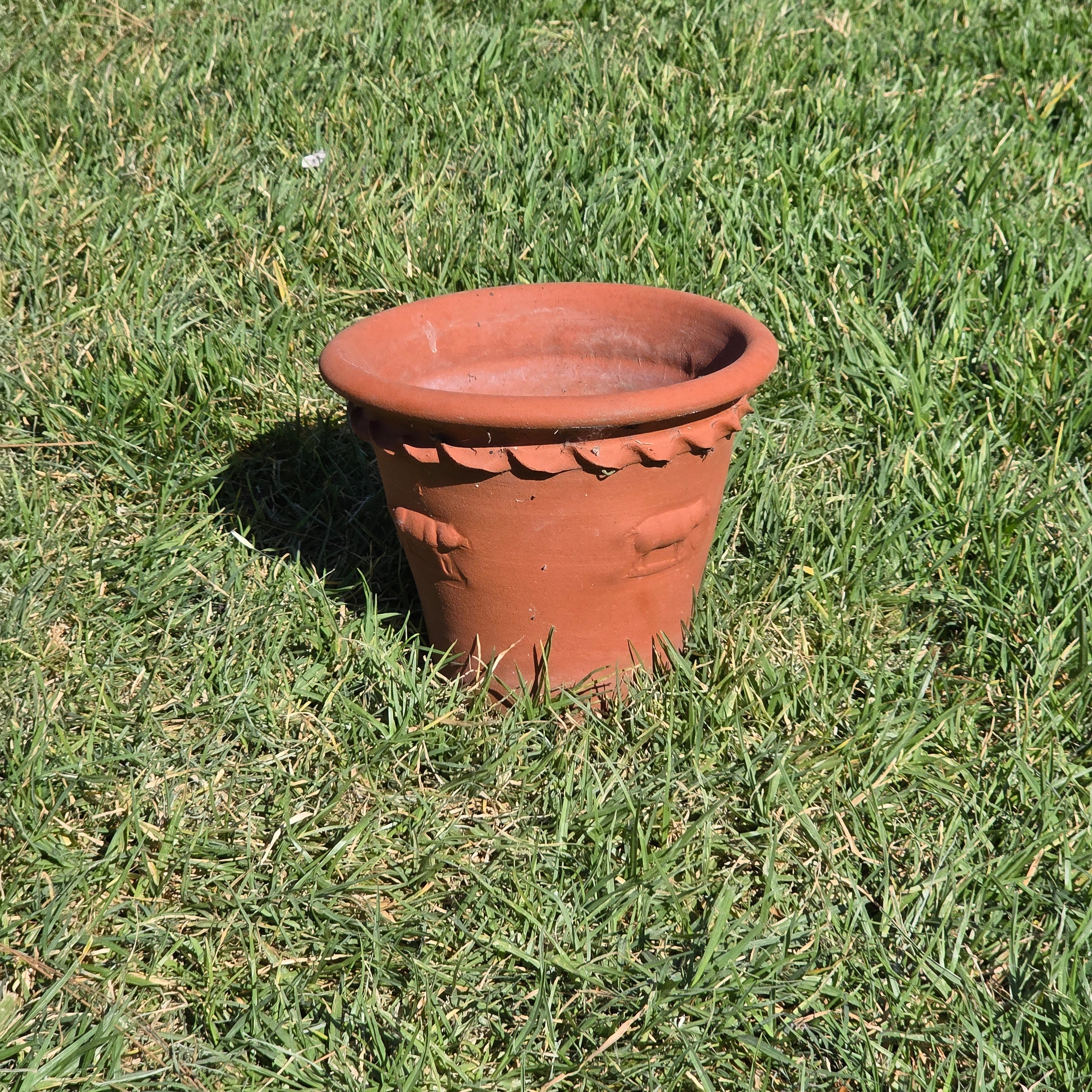 Vintage Terracotta Pig Planter Flower Pot Rustic Clay Embossed Farmhouse 9"