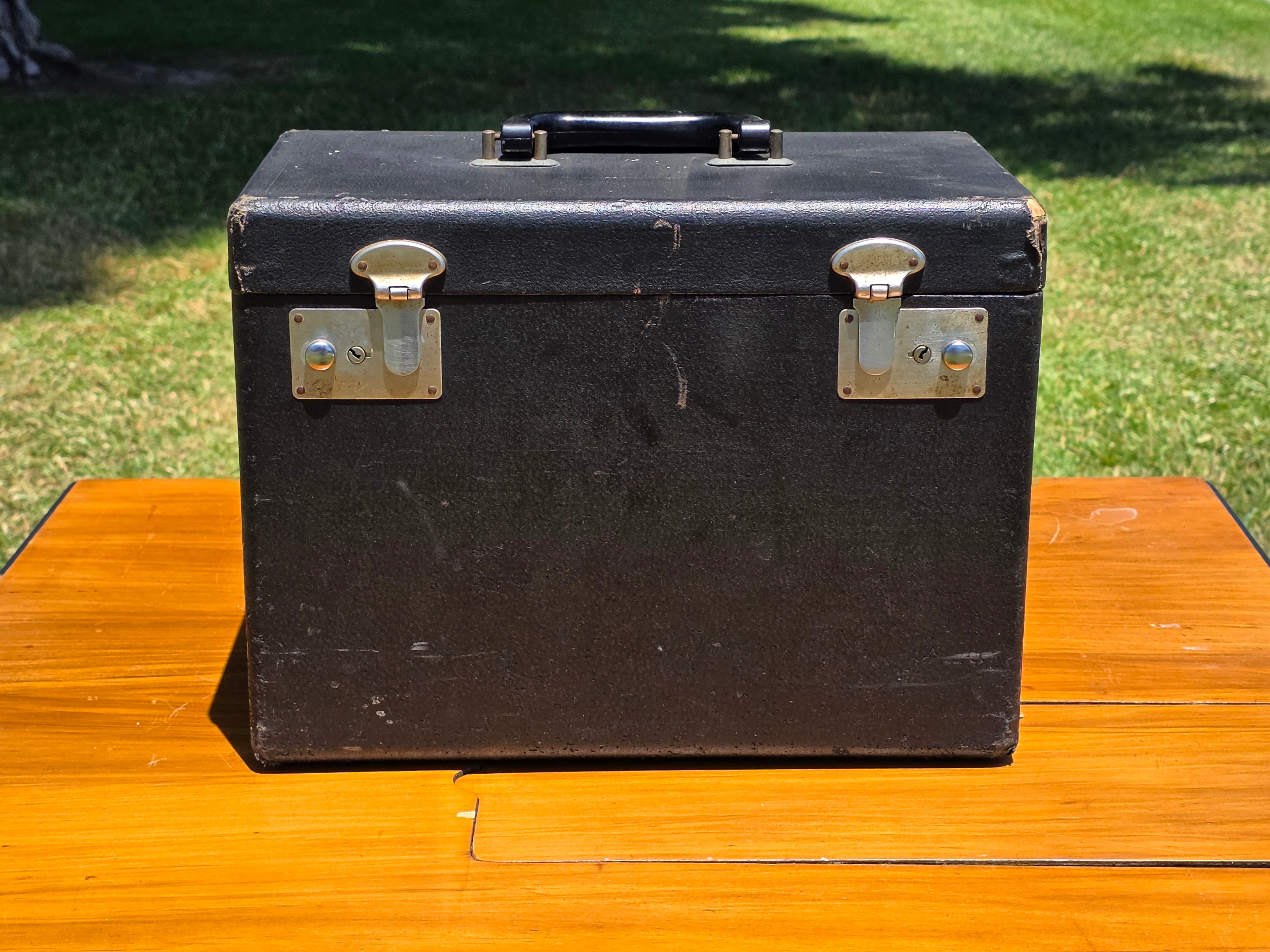 1948 Singer 221 Featherweight Sewing Machine Table Combo Set Case Box Black