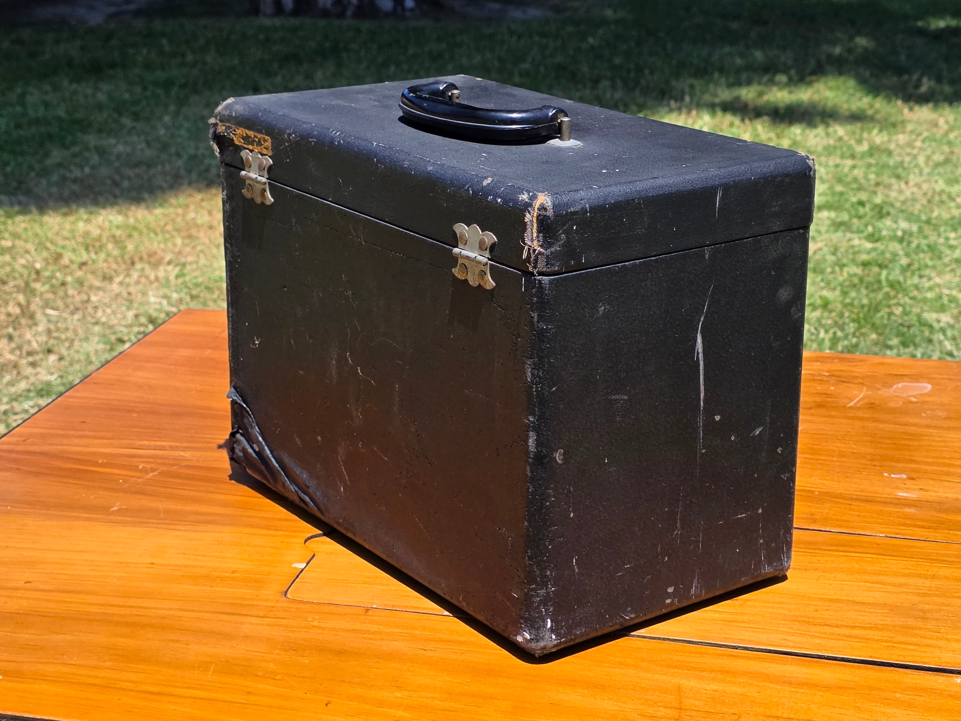 1948 Singer 221 Featherweight Sewing Machine Table Combo Set Case Box Black