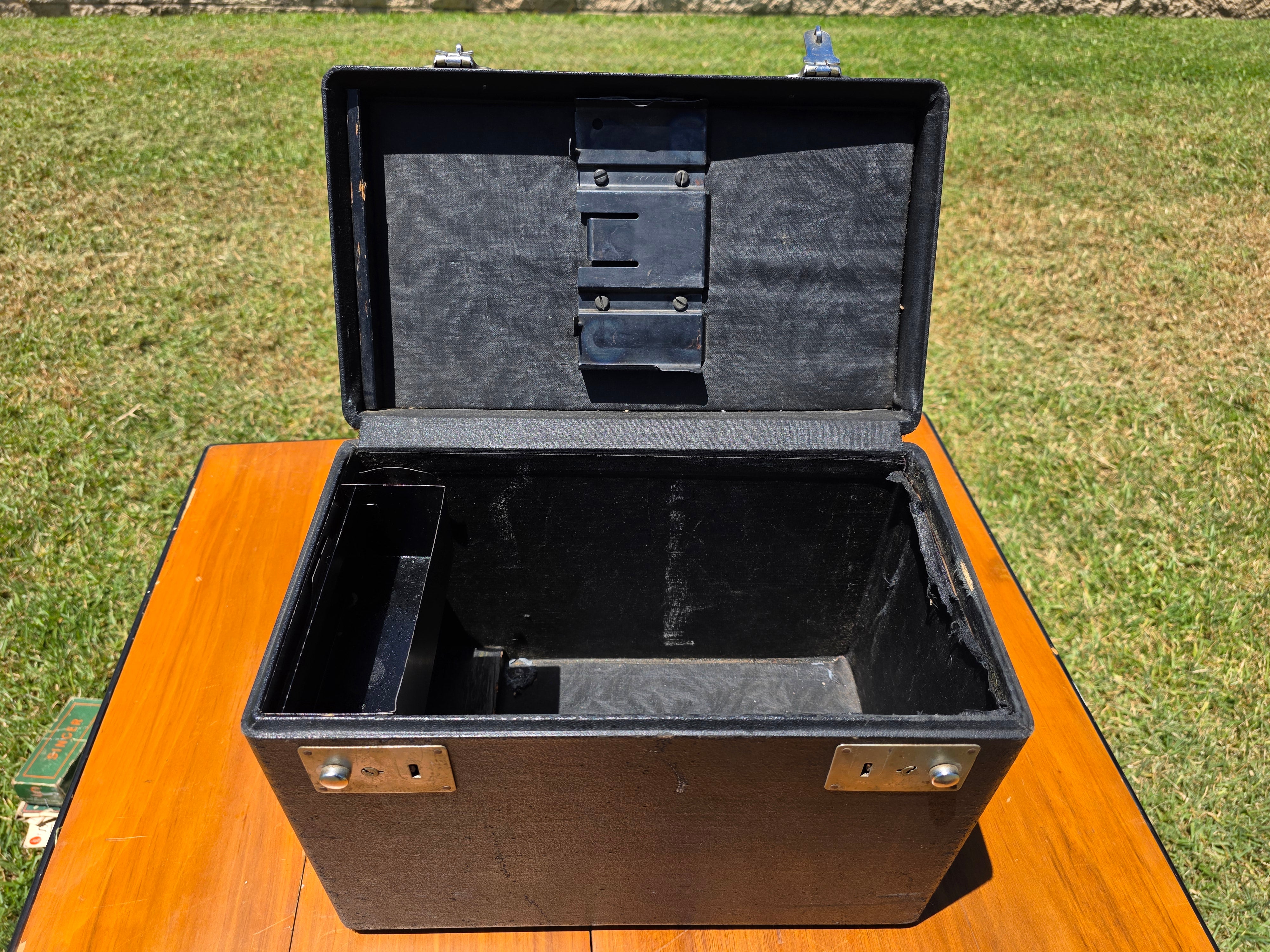 1948 Singer 221 Featherweight Sewing Machine Table Combo Set Case Box Black