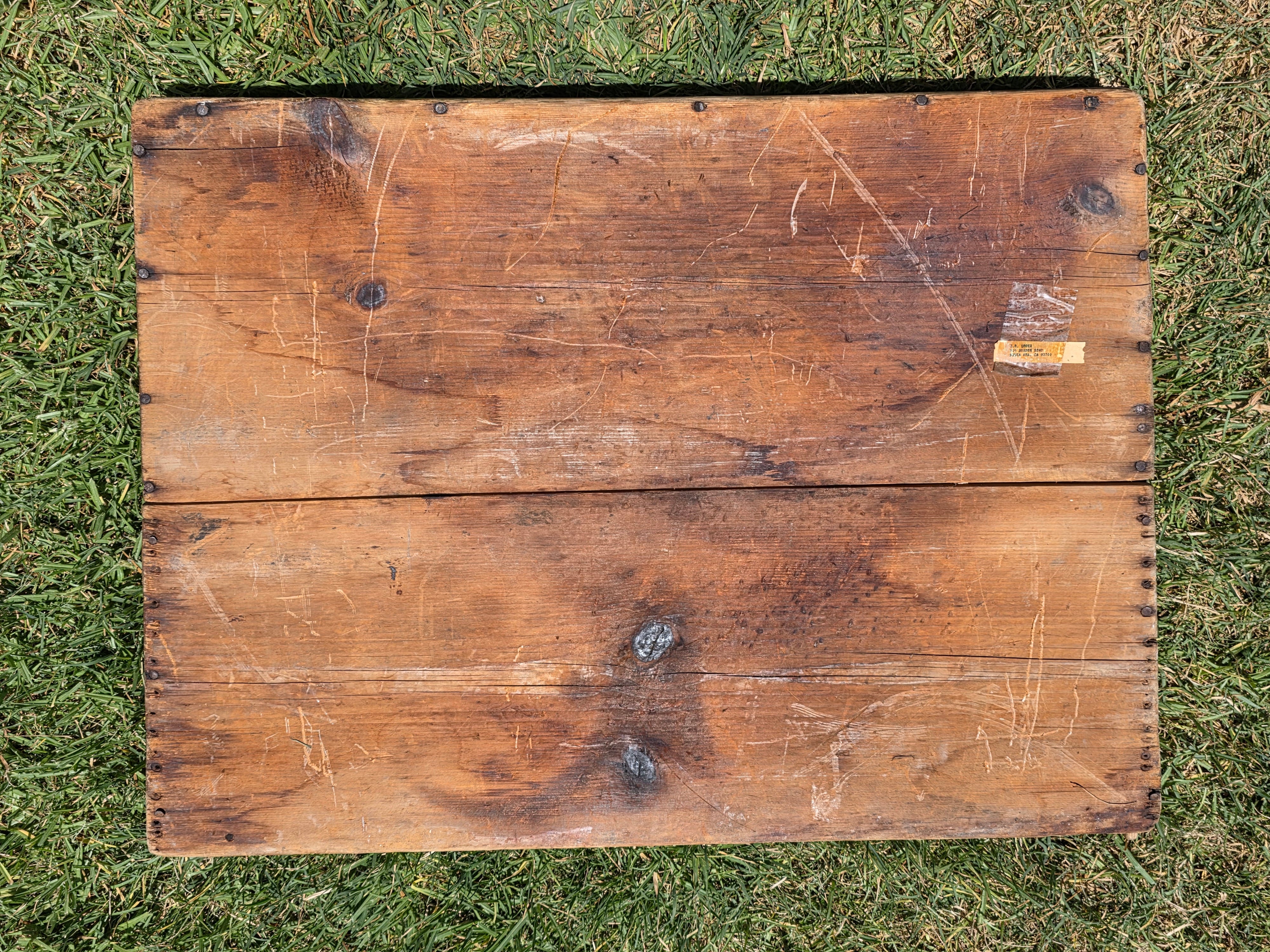 Farmers Sawhorse Display Market Table Antique Primitive Wood Tray Vegetables