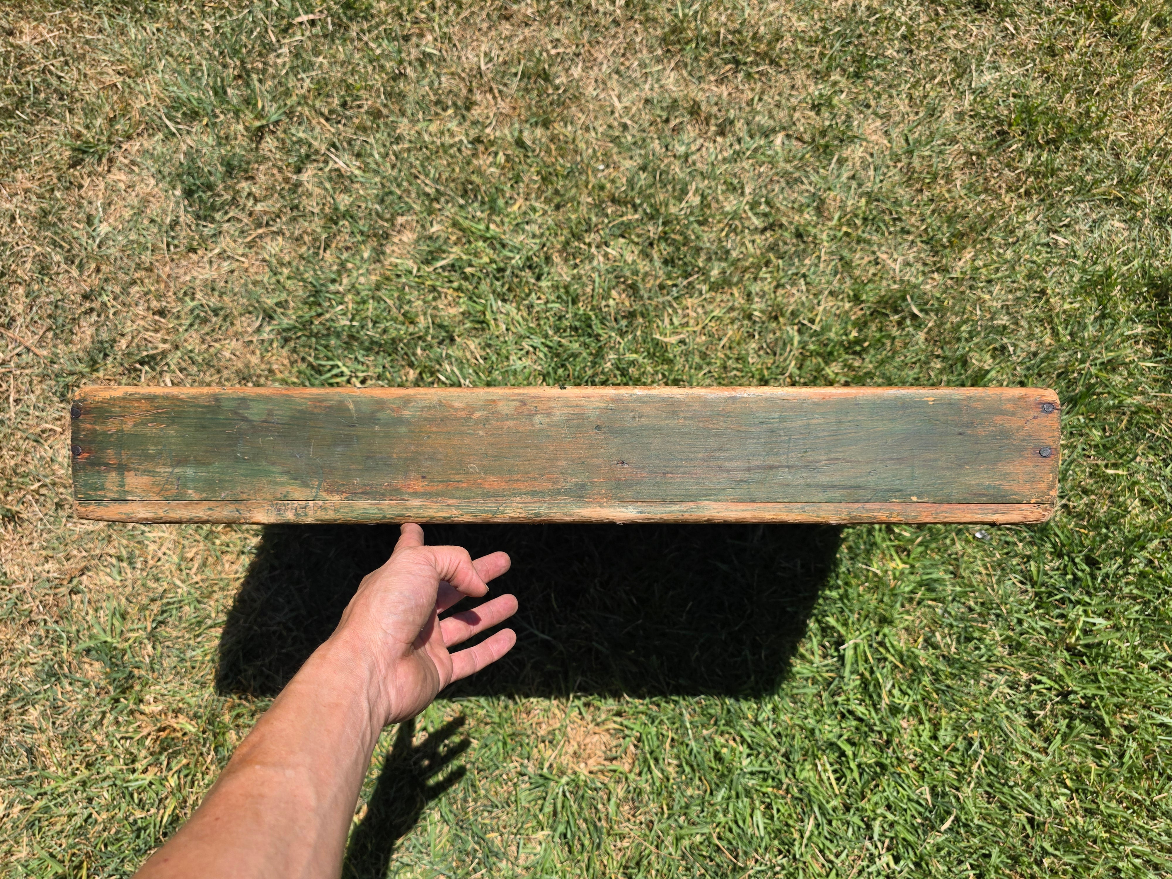 Farmers Sawhorse Display Market Table Antique Primitive Wood Tray Vegetables