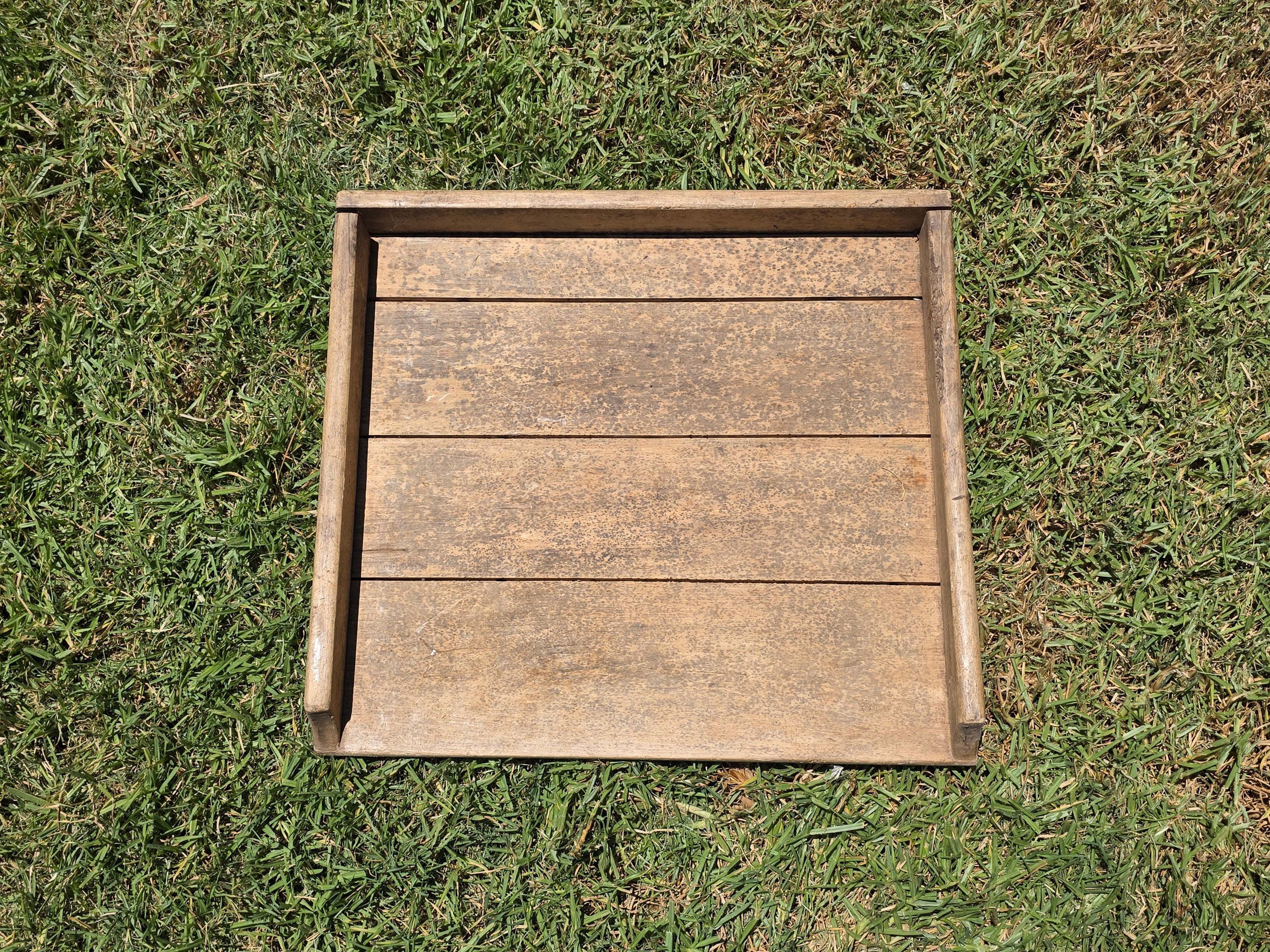 Farmers Sawhorse Display Market Table Antique Primitive Wood Tray Vegetables