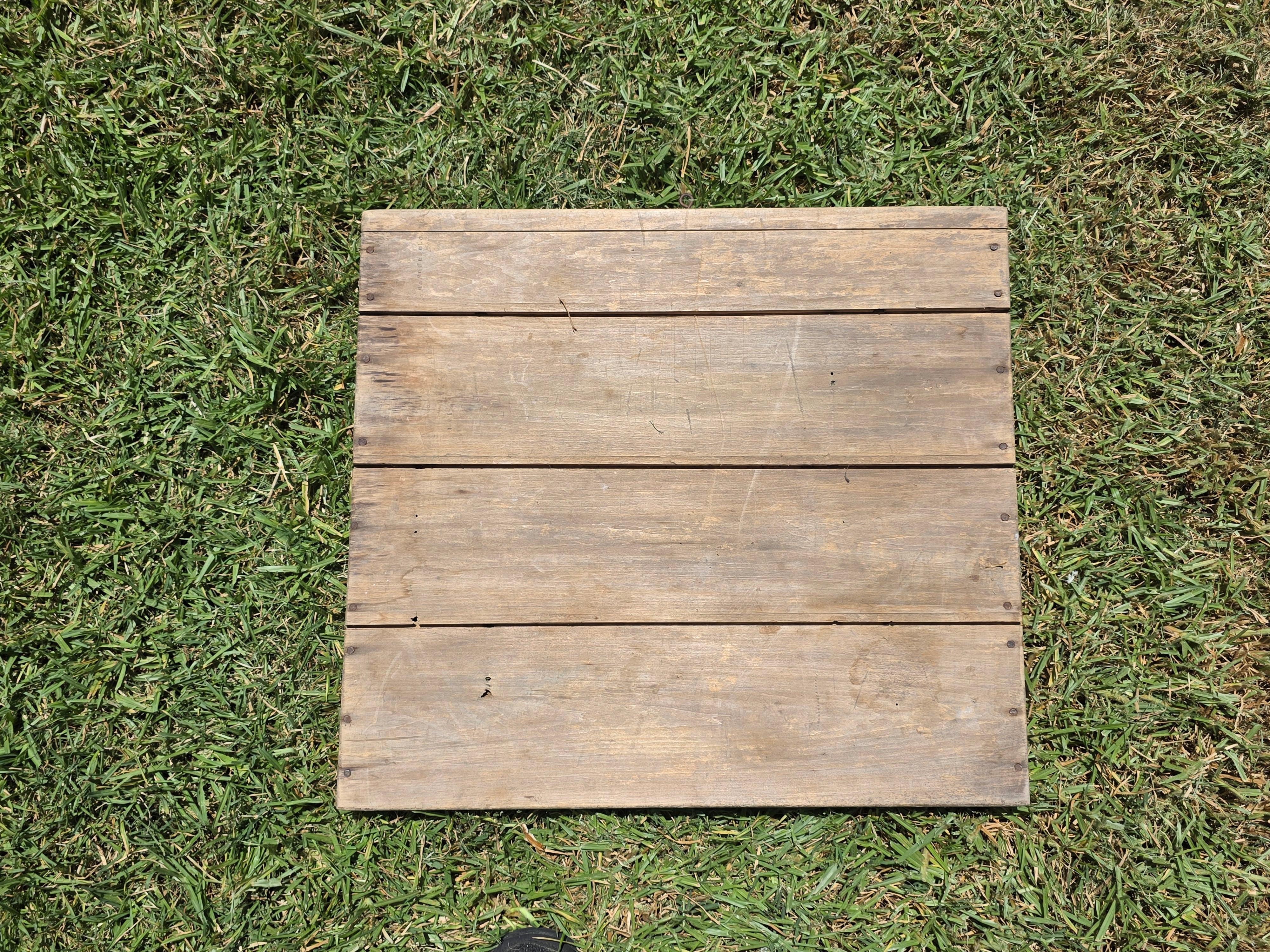 Farmers Sawhorse Display Market Table Antique Primitive Wood Tray Vegetables