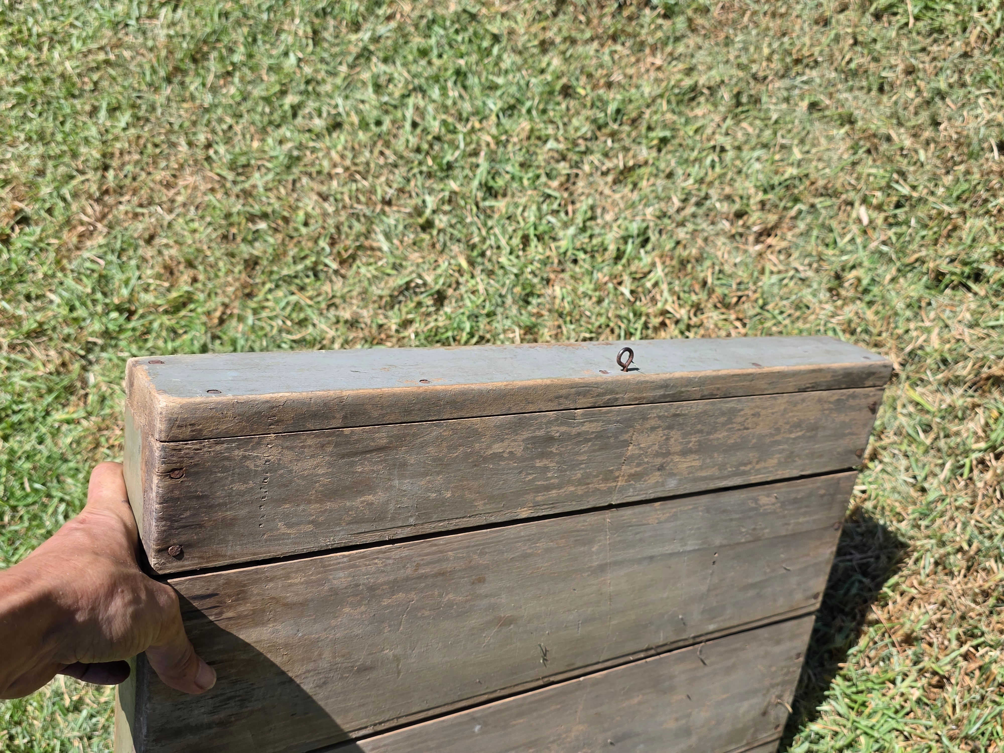 Farmers Sawhorse Display Market Table Antique Primitive Wood Tray Vegetables