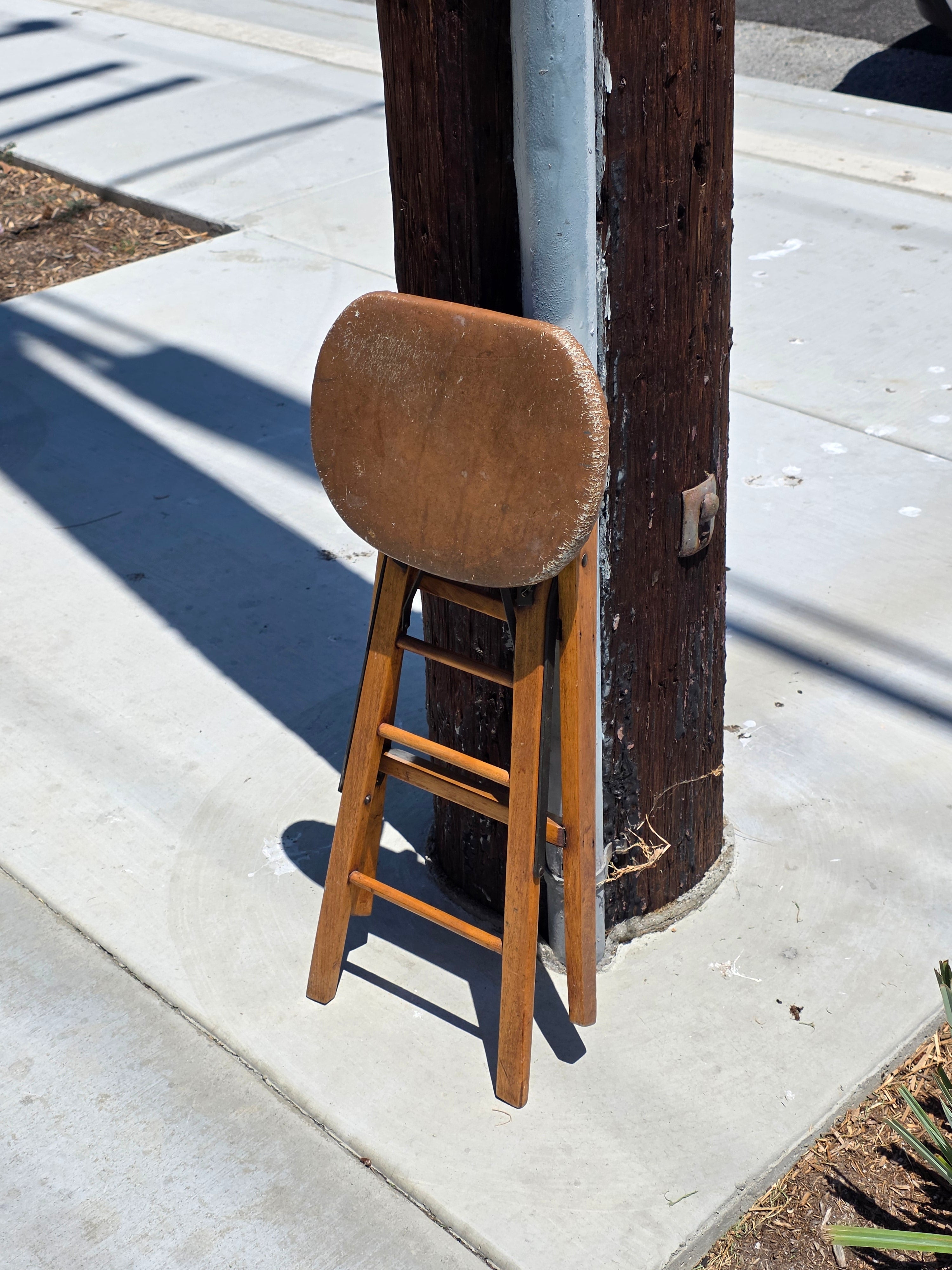Antique CRAKERJAC Wood Step Ladder Stool Sterling Woodenware Folding