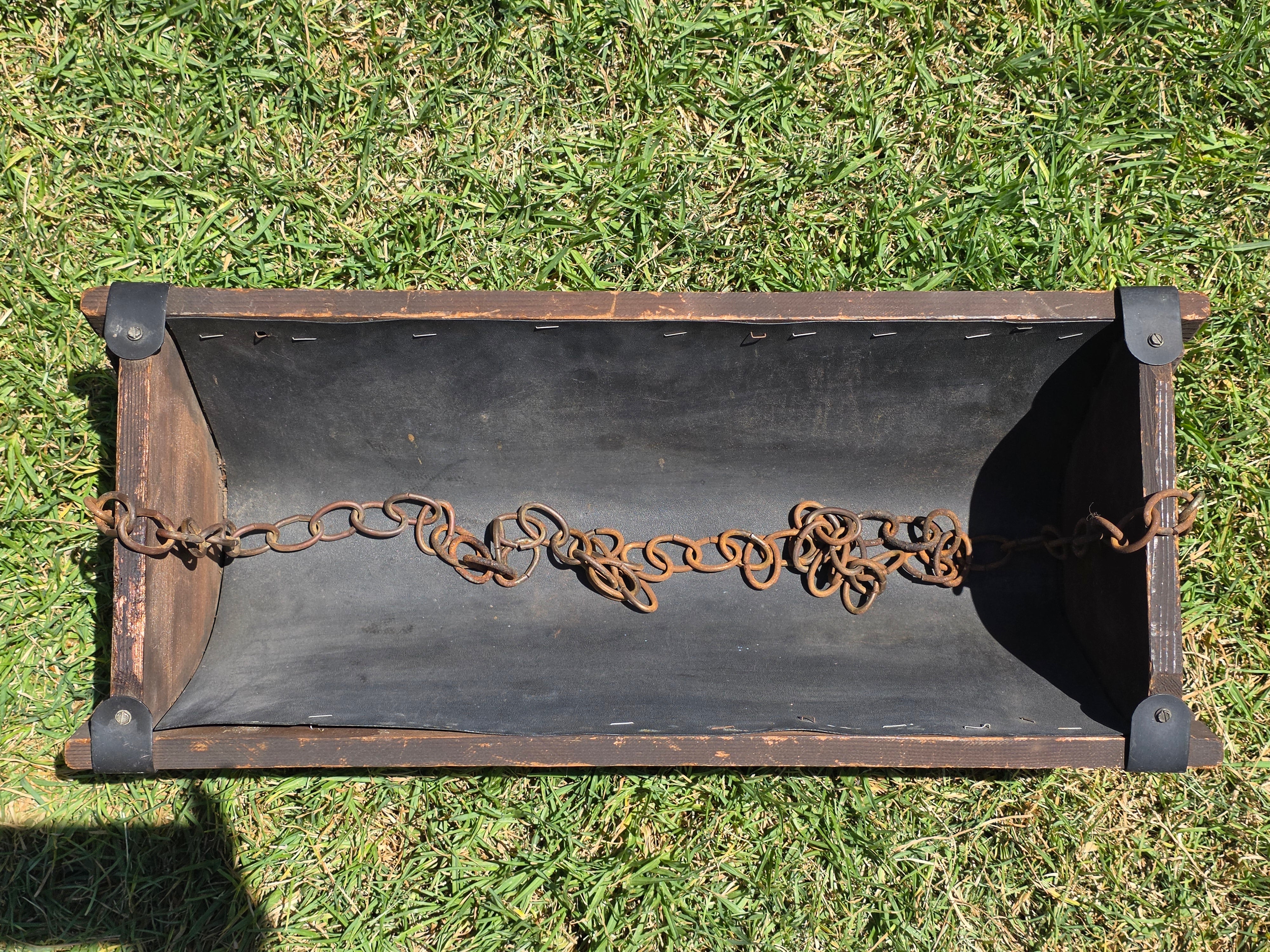 Vintage Rustic Wood Slat Hanging Planter Trough Barrel Basket Farmhouse Garden