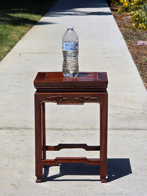 Vintage Chinese Rosewood Plant Stand Wooden Vase Pedestal Bonsai Table 16.5"H