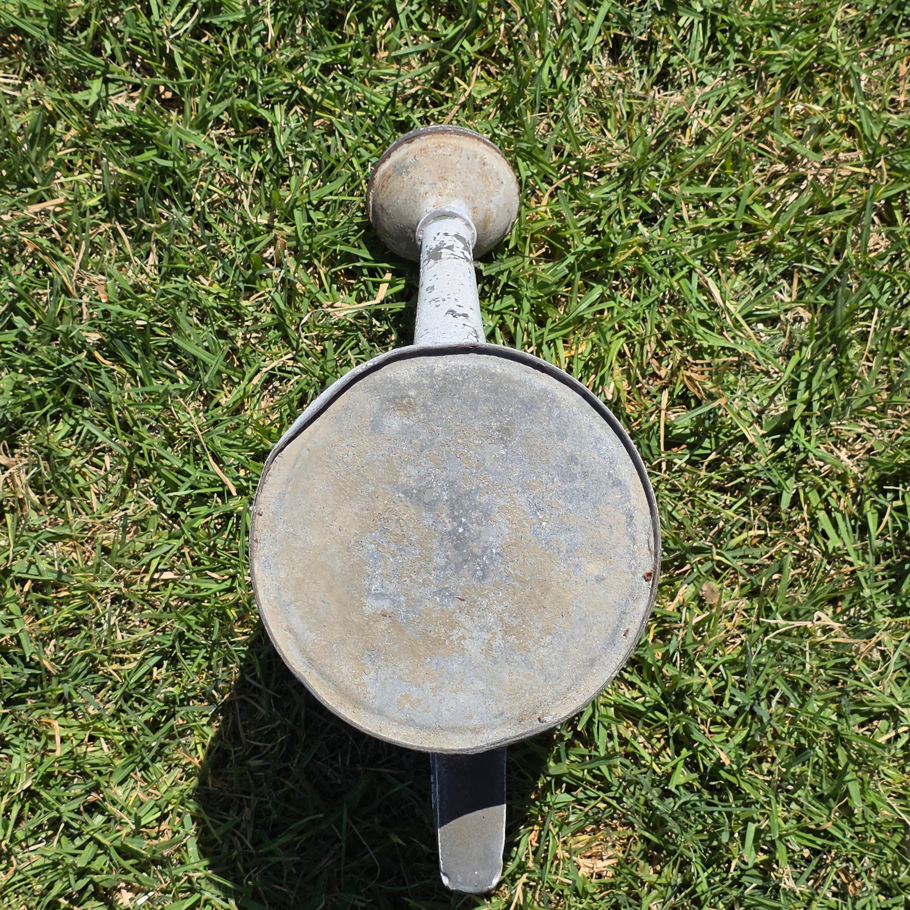 Vintage Galvanized Zinc Watering Can White Distressed Metal Garden Sprinkler Pot