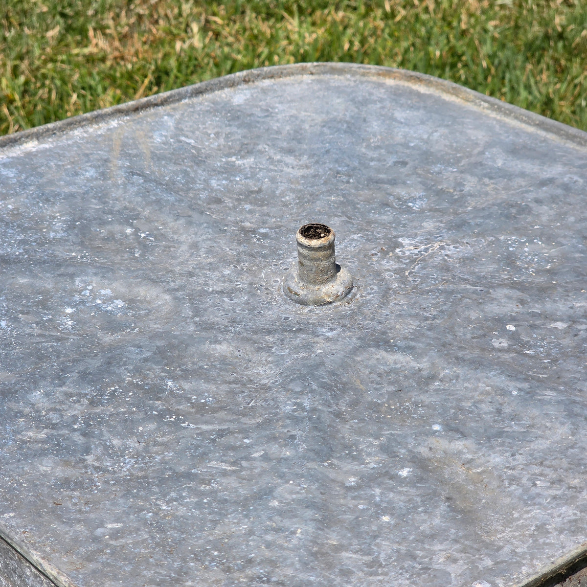 Vintage Galvanized Steel Square Wash Tub Large 20" Farmhouse Planter
