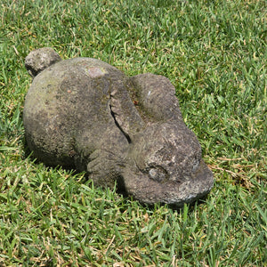 Vintage Concrete Bunny Rabbit Garden Statue Large Aged Cement Lawn Ornament