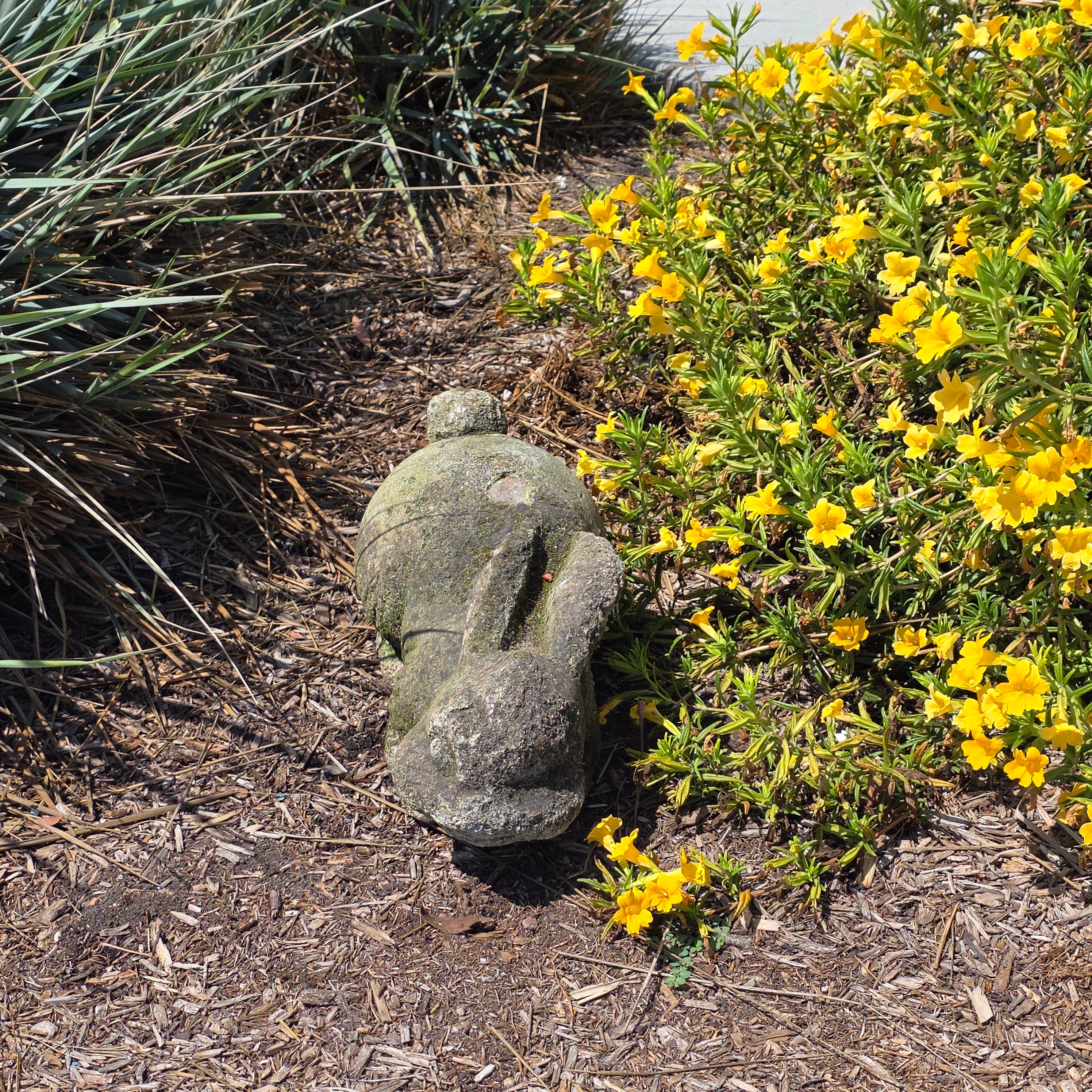 Vintage Concrete Bunny Rabbit Garden Statue Large Aged Cement Lawn Ornament