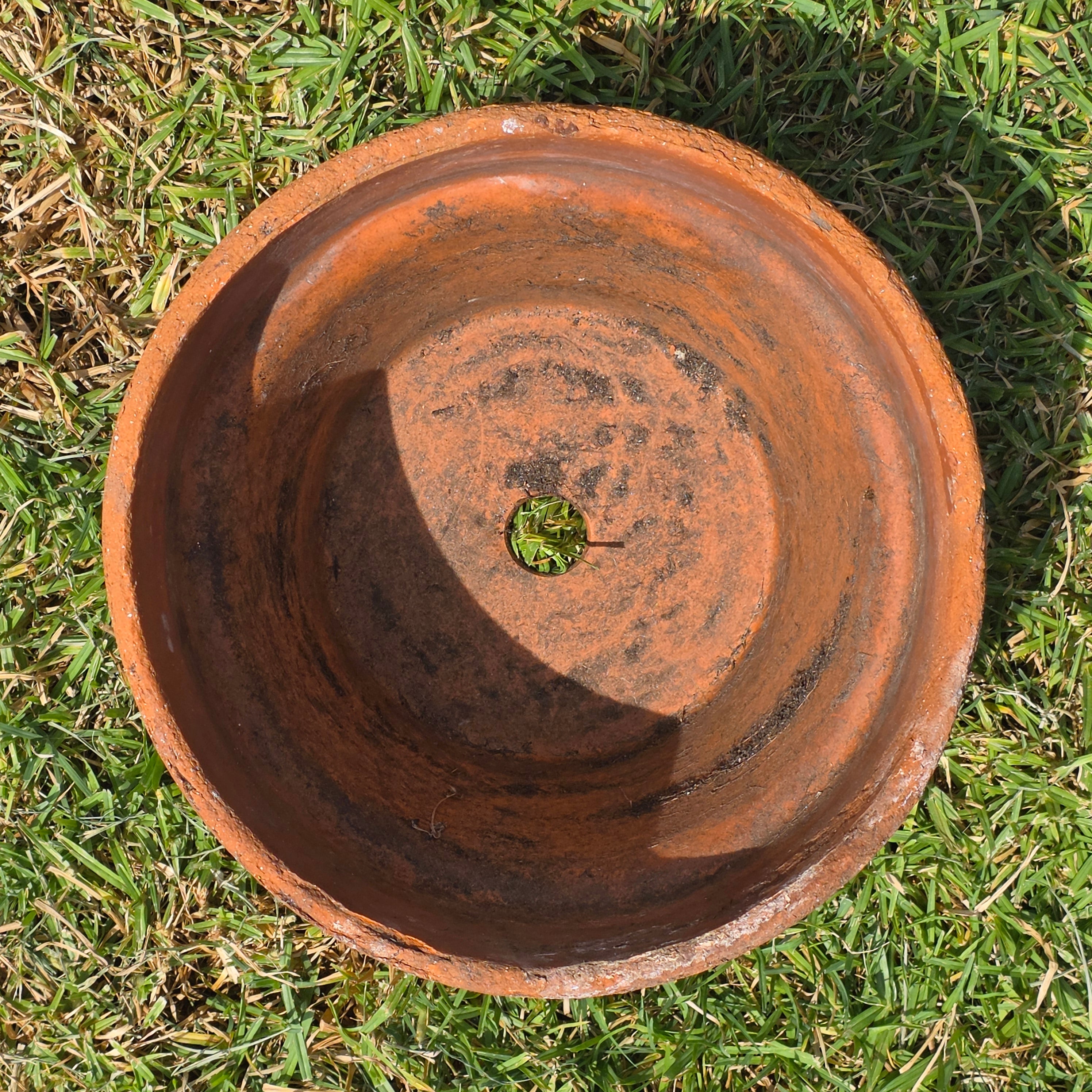 Share Vintage Terracotta Planter Pot Aged Patina Rustic Clay Flower Garden 11" Large