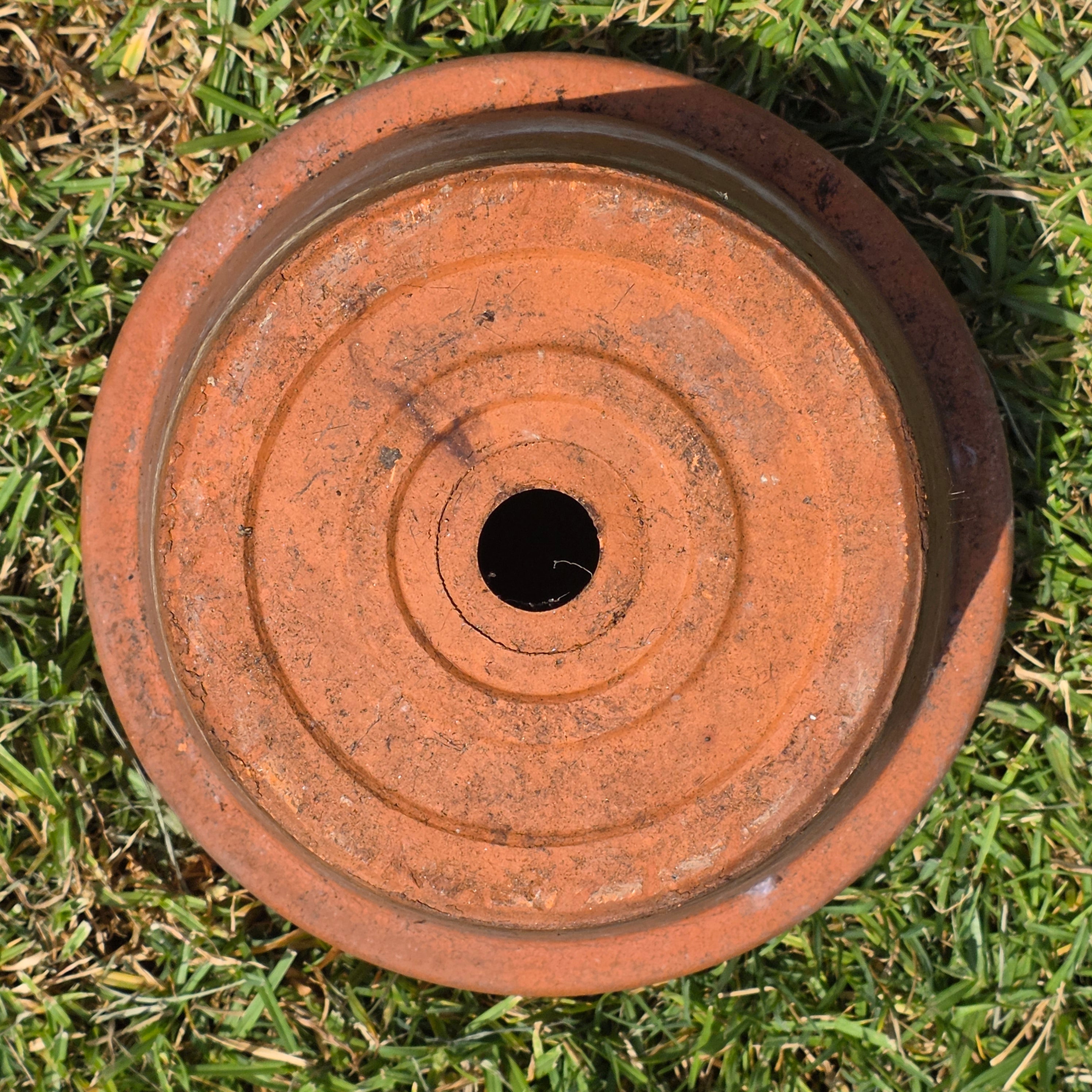 Share Vintage Terracotta Planter Pot Aged Patina Rustic Clay Flower Garden 11" Large
