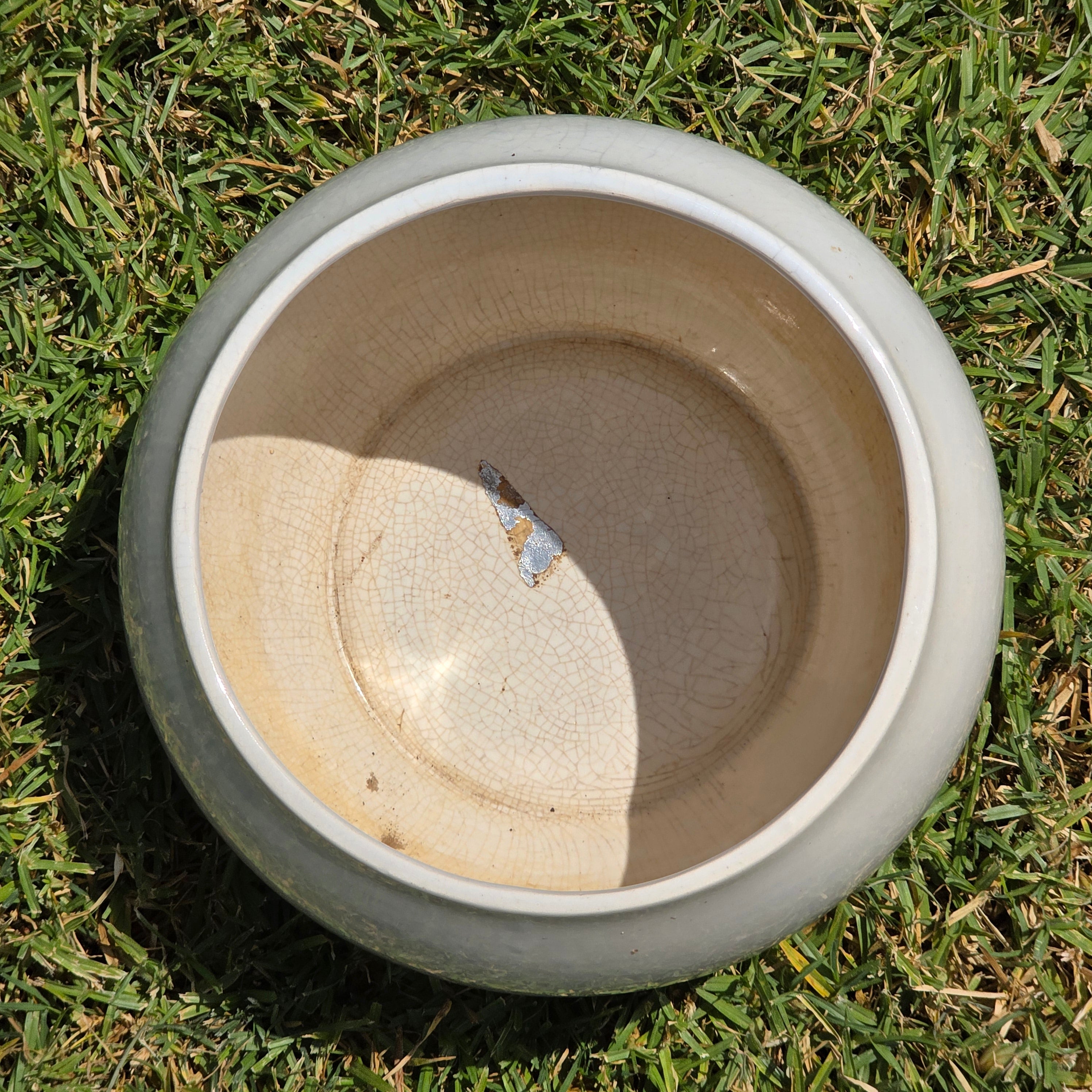Vintage California USA Pottery White Round Ball Planter Bowl Pot C-50 MCM
