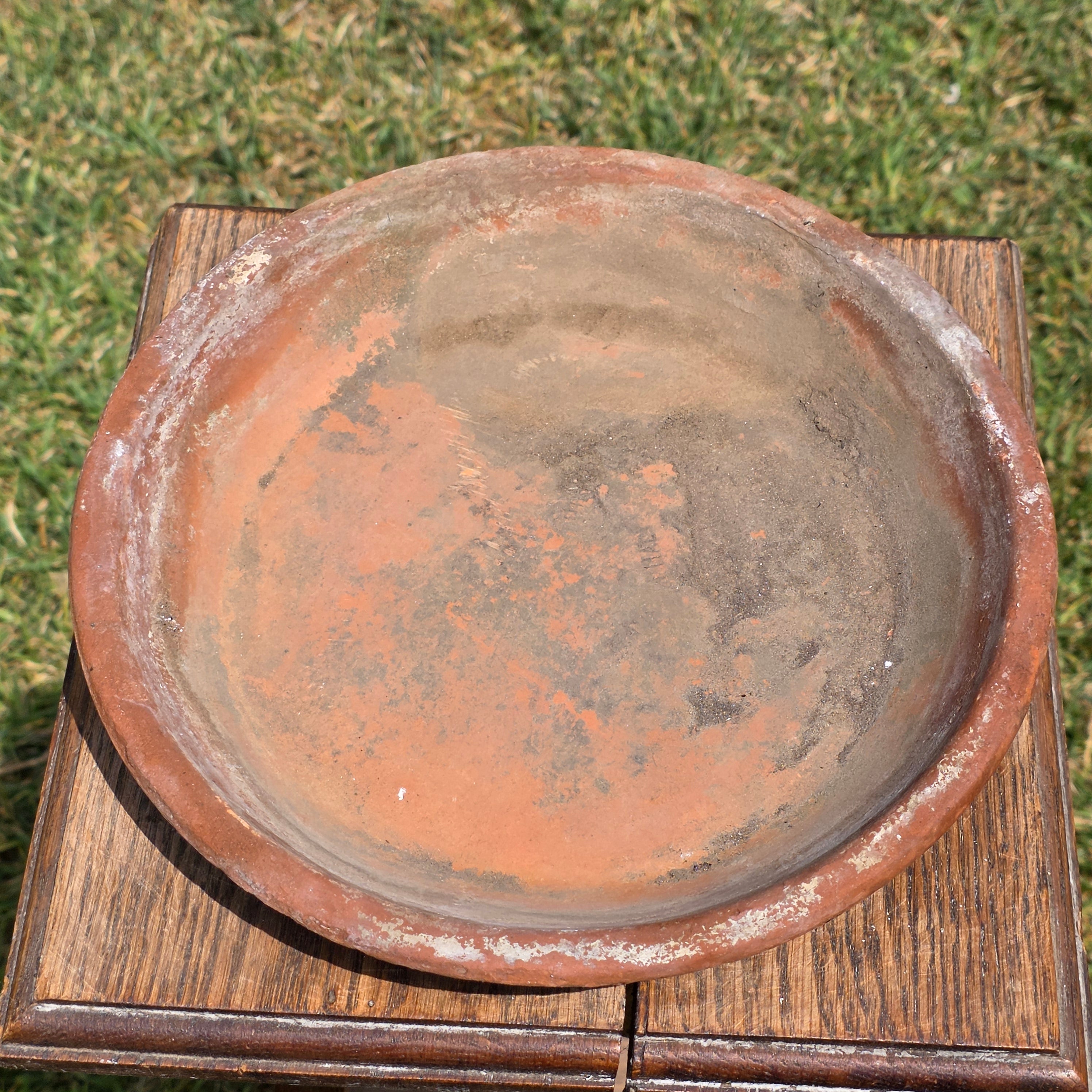 Vintage Deroma Italy Terracotta Planter Pot Saucer Clay Garden Bowl Patina 11"