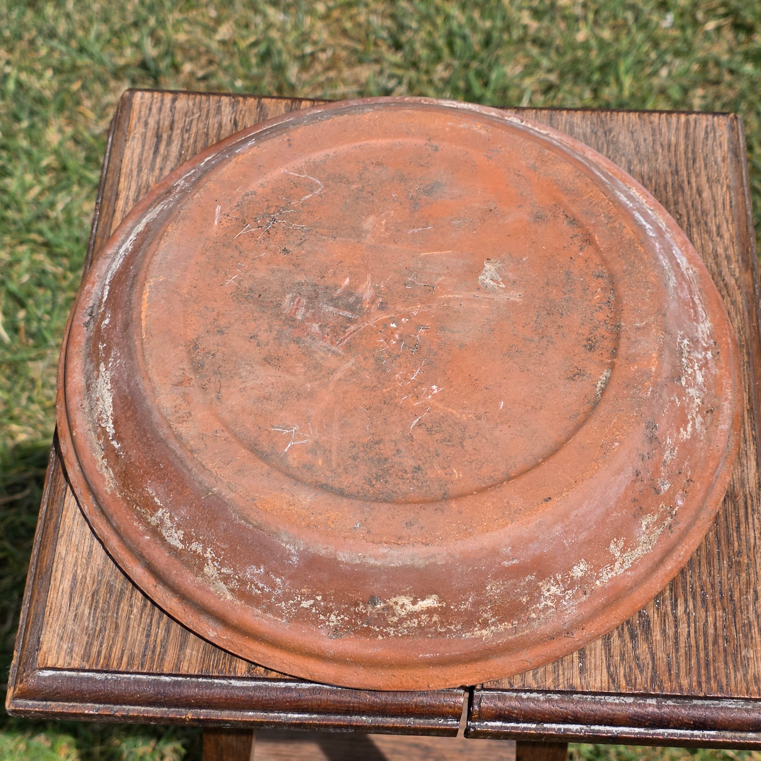 Vintage Deroma Italy Terracotta Planter Pot Saucer Clay Garden Bowl Patina 11"
