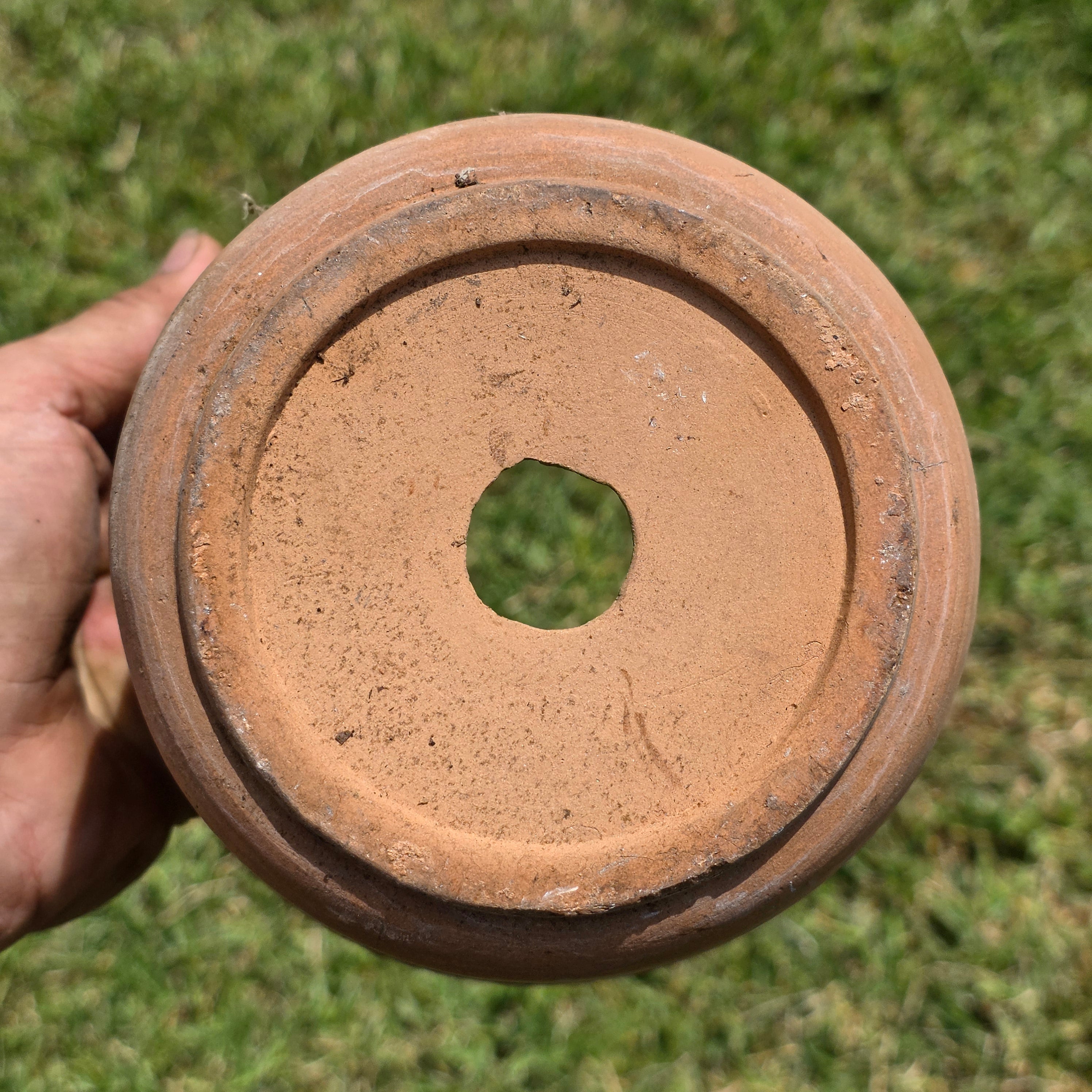 Vintage Terracotta Orchid Pot Clay Planter Diamond Cutouts Holes Garden 7"x5.5"