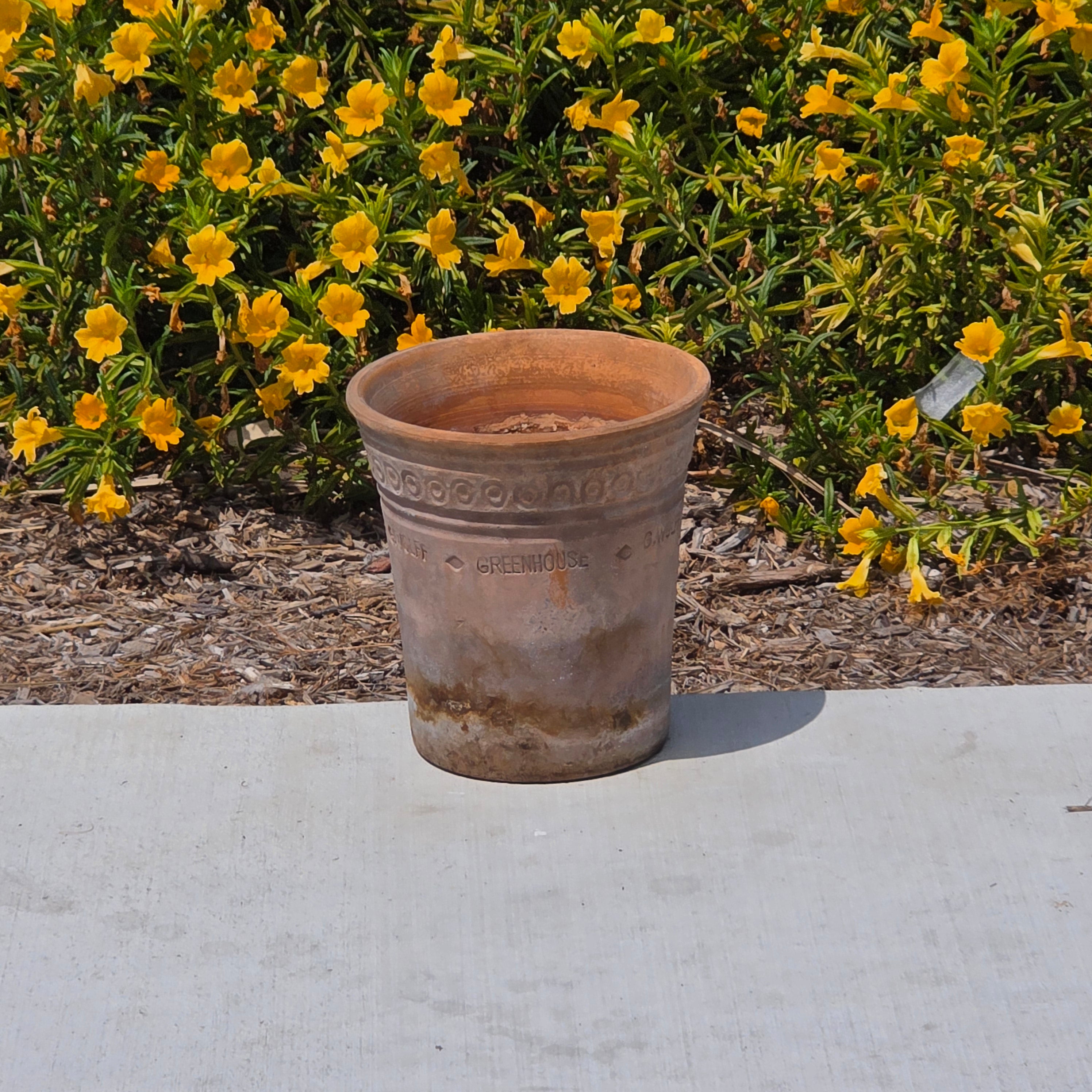 Vintage Guy Wolff Greenhouse Red Clay Planter Terracotta Flower Pot Patina 6.5"