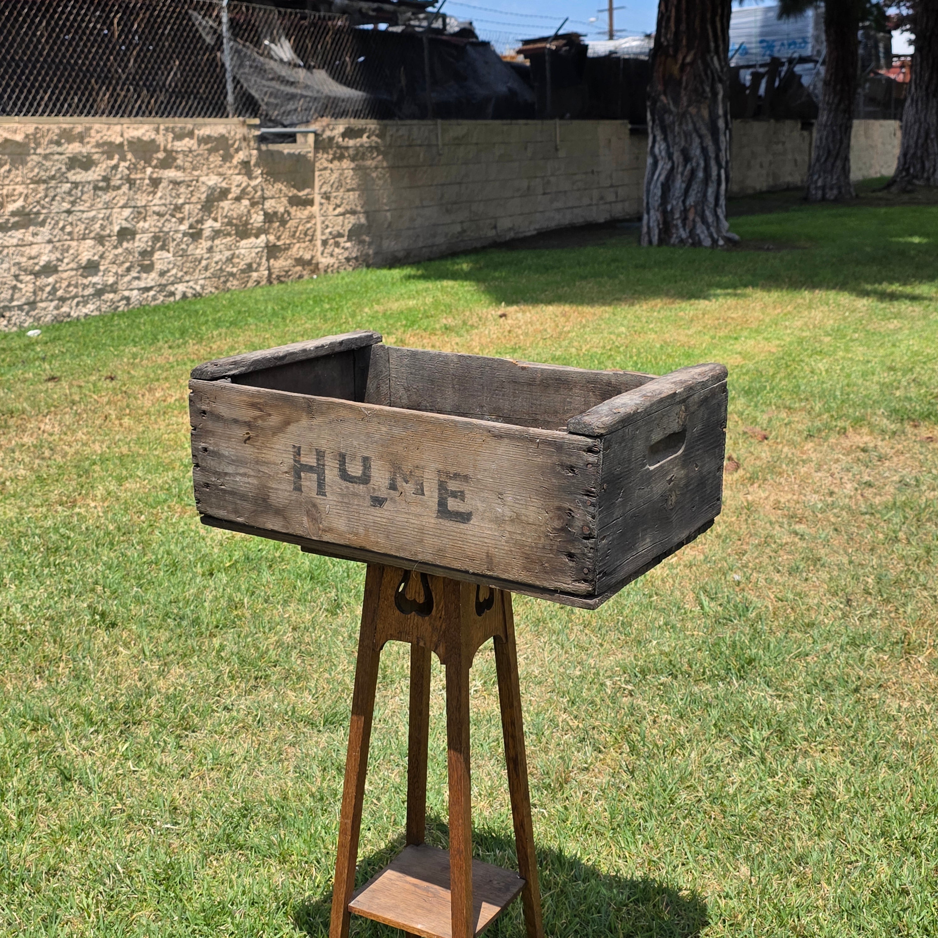 Vintage Wood Crate G W Hume Co California Fruit Tomato Lug Box Rustic Garden