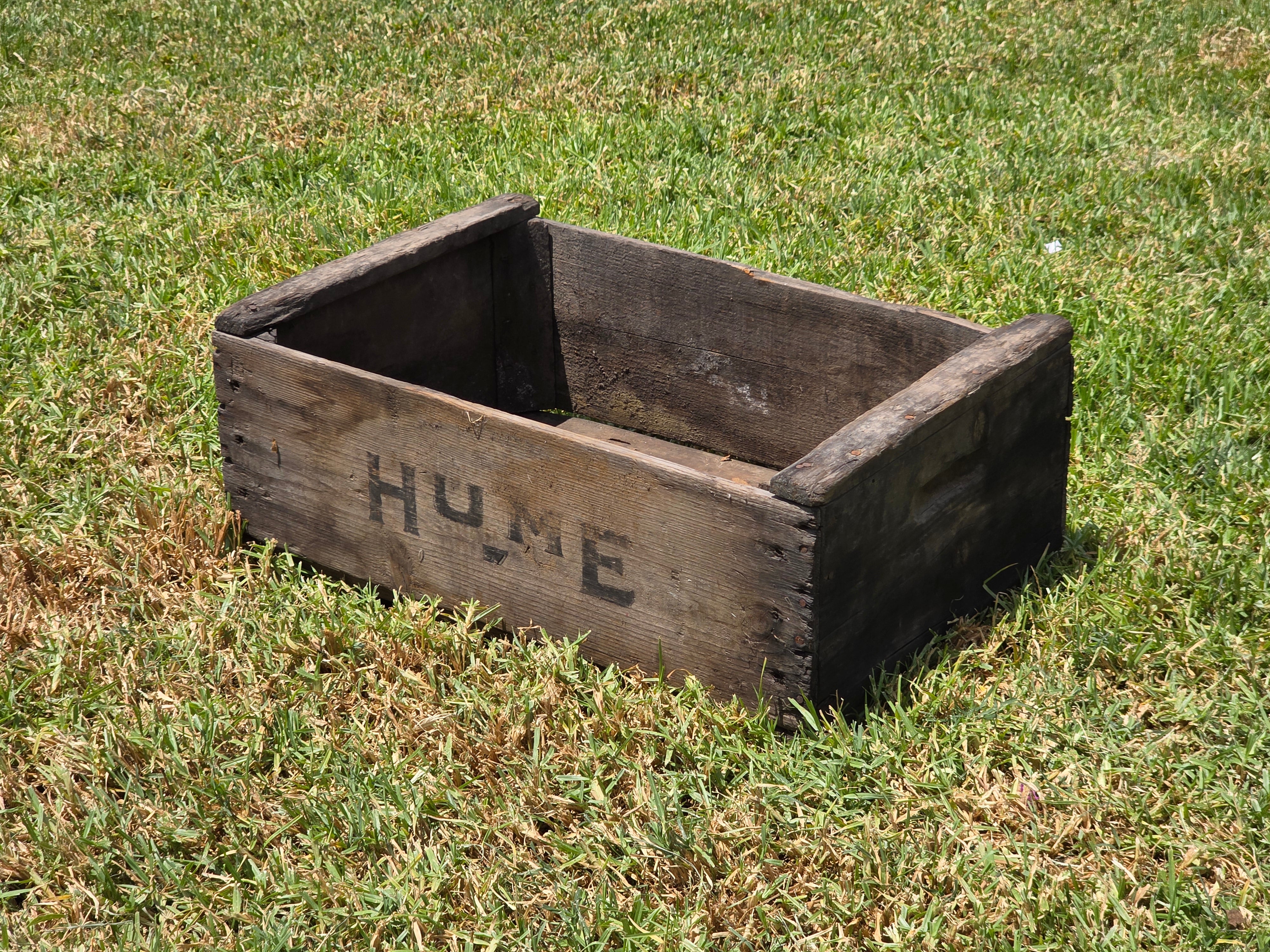 Vintage Wood Crate G W Hume Co California Fruit Tomato Lug Box Rustic Garden