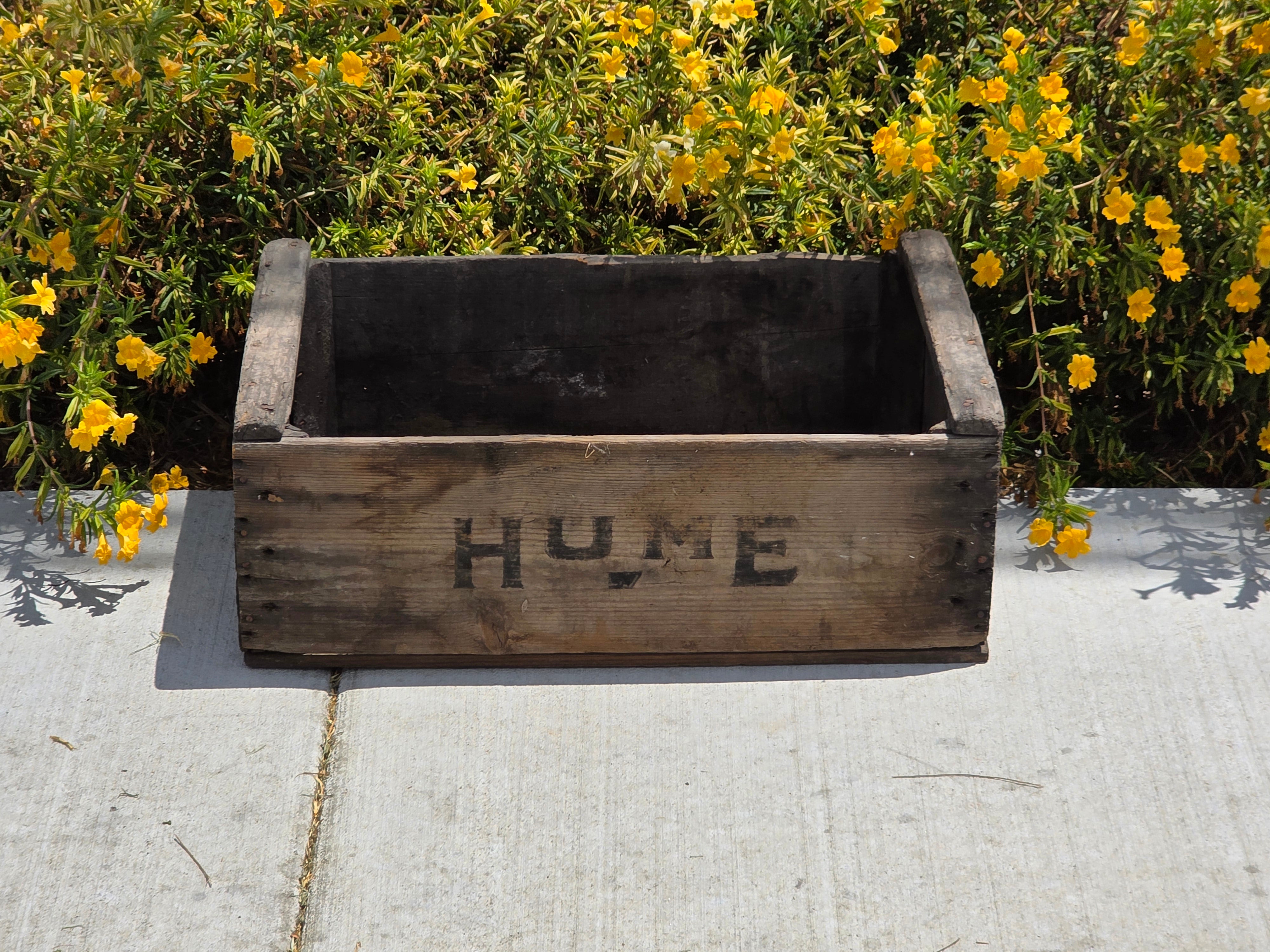 Vintage Wood Crate G W Hume Co California Fruit Tomato Lug Box Rustic Garden
