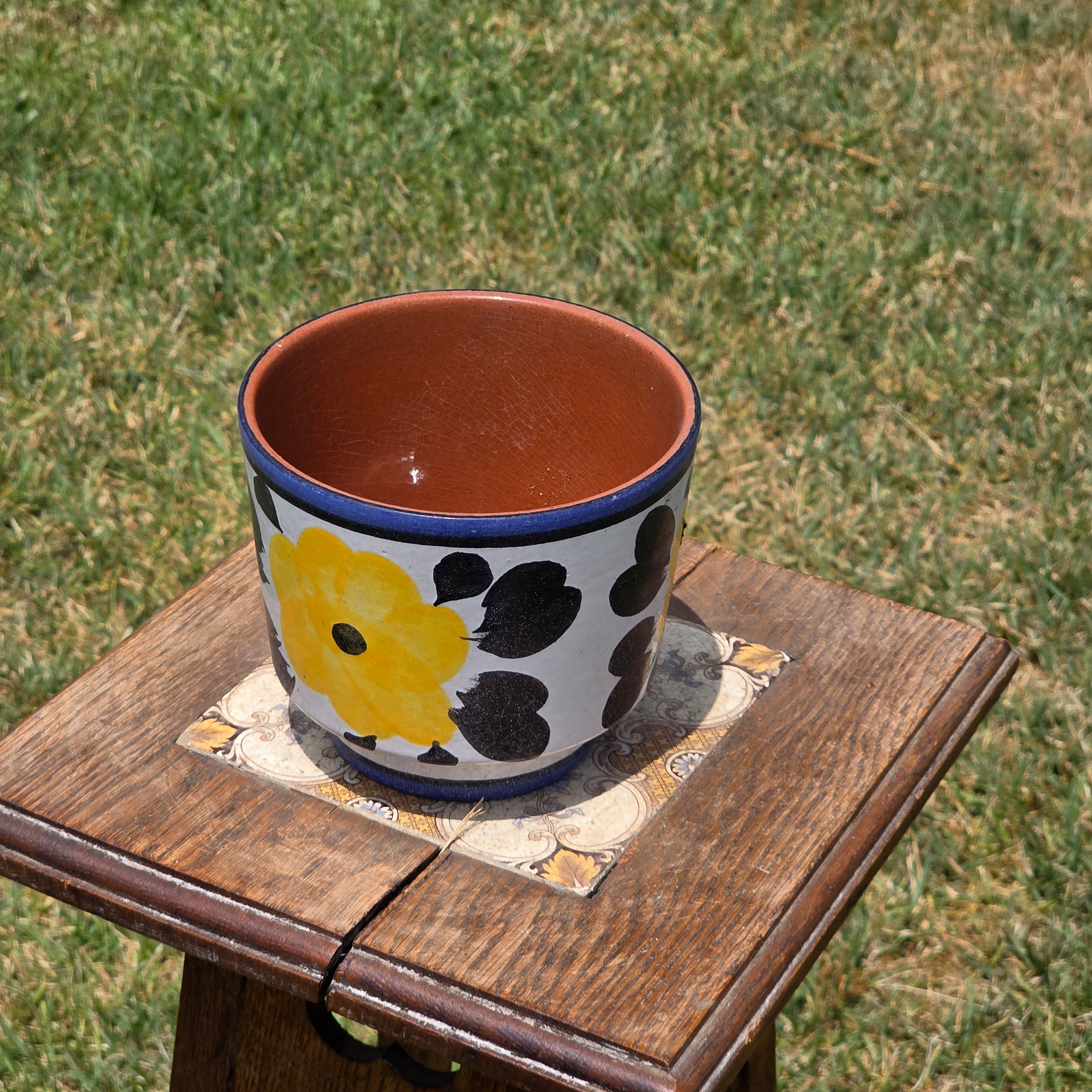 Vintage Marei W Germany Planter 12/2 23 22 Mid Century Yellow Black Flower Pot