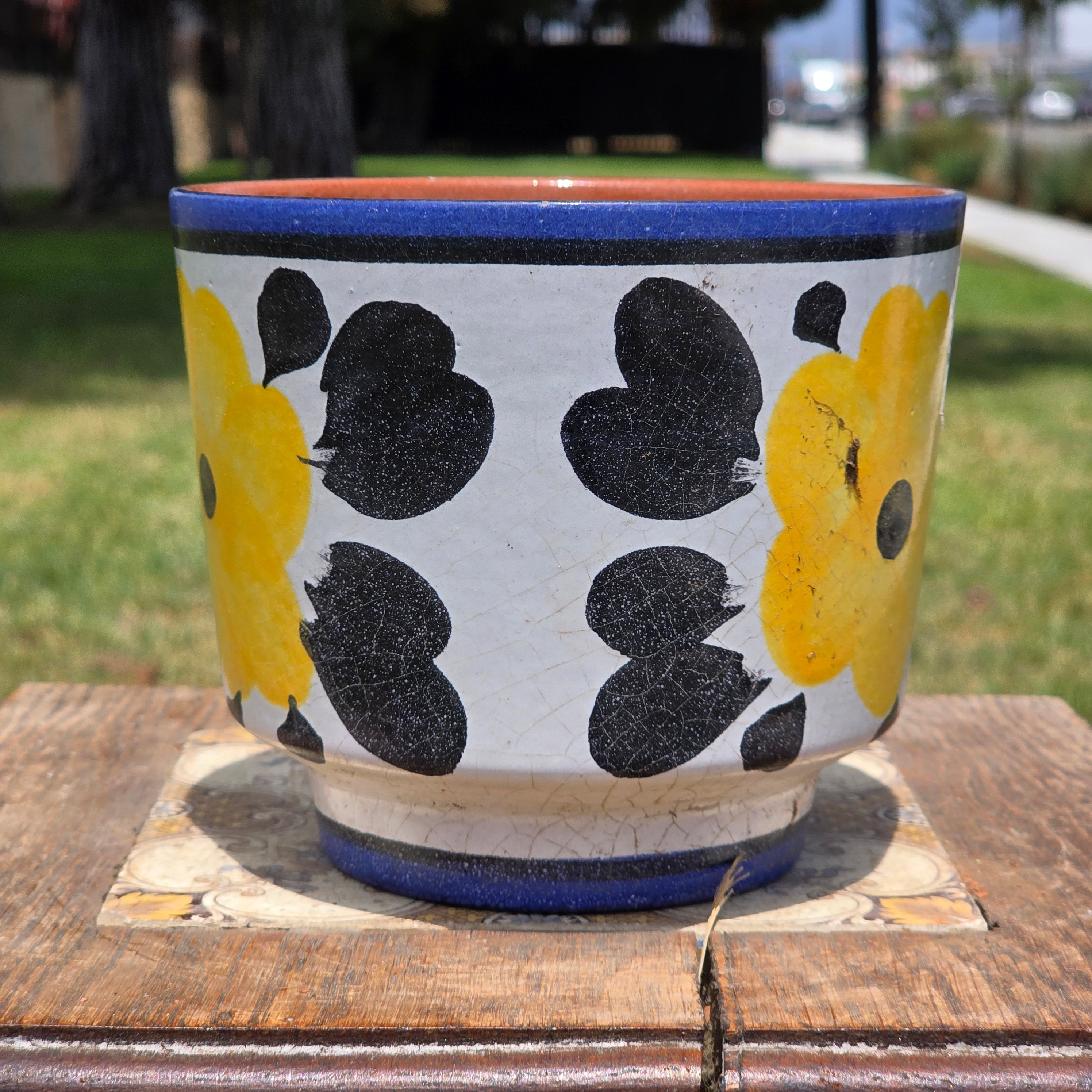 Vintage Marei W Germany Planter 12/2 23 22 Mid Century Yellow Black Flower Pot