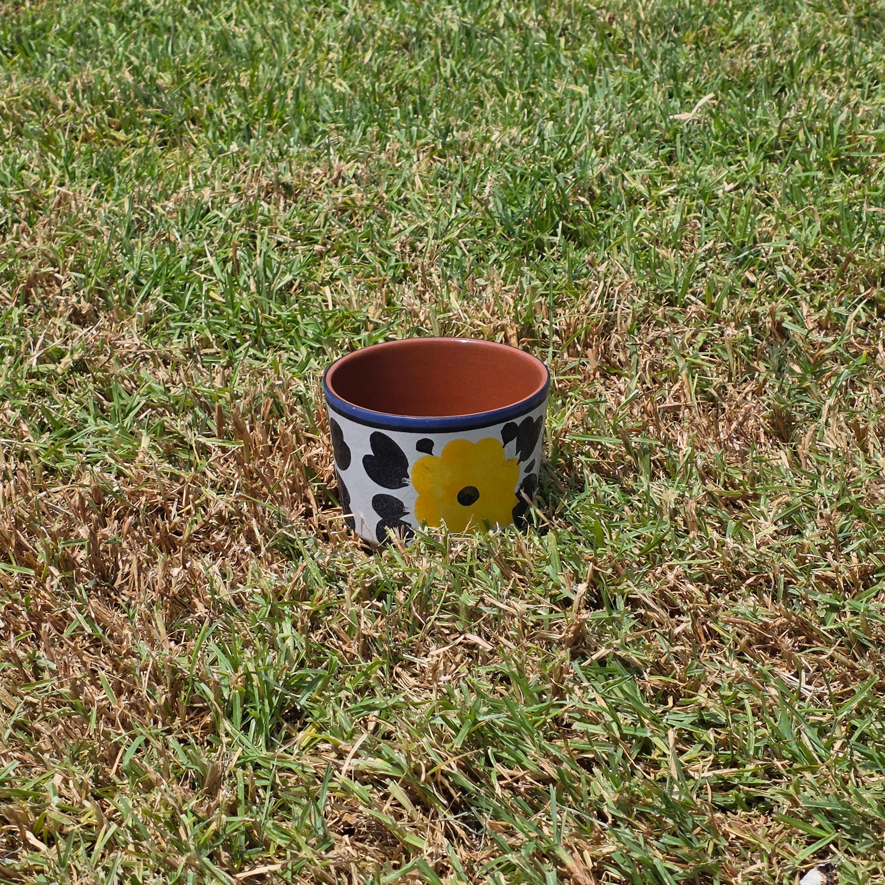 Vintage Marei W Germany Planter 12/2 23 22 Mid Century Yellow Black Flower Pot