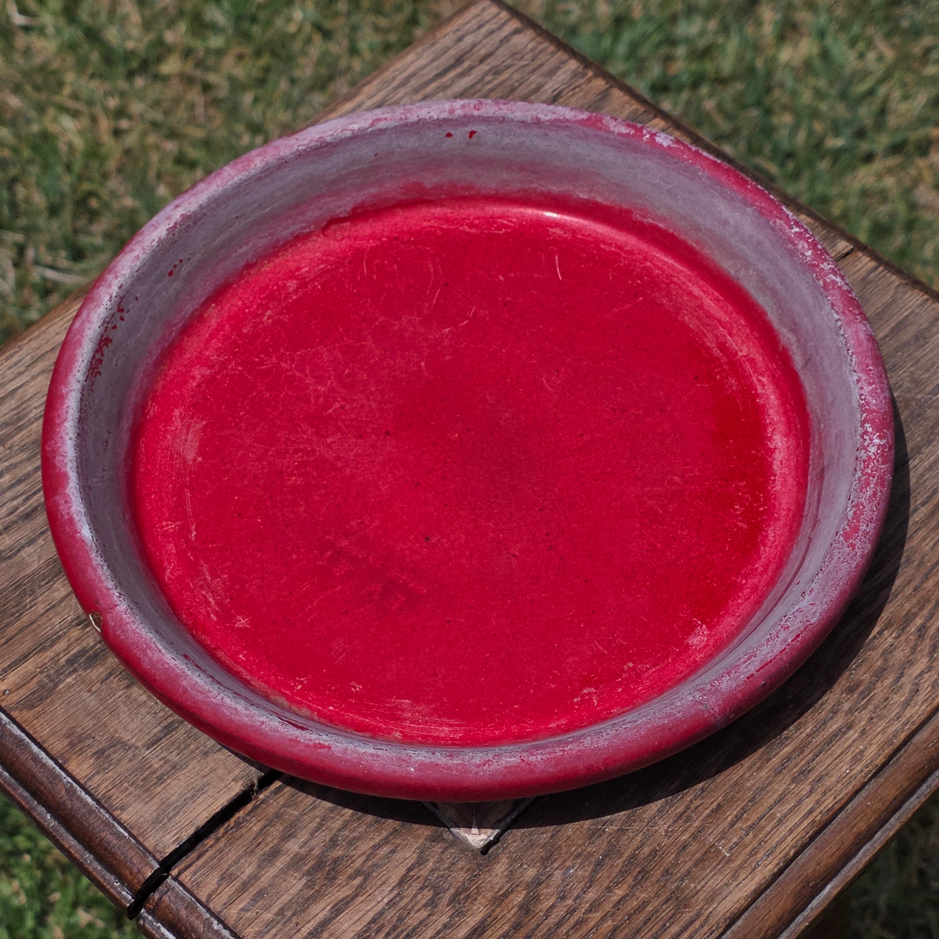 Vtg EV 21 Italy Red Glazed Terracotta Planter Flower Pot with Saucer Set 9"