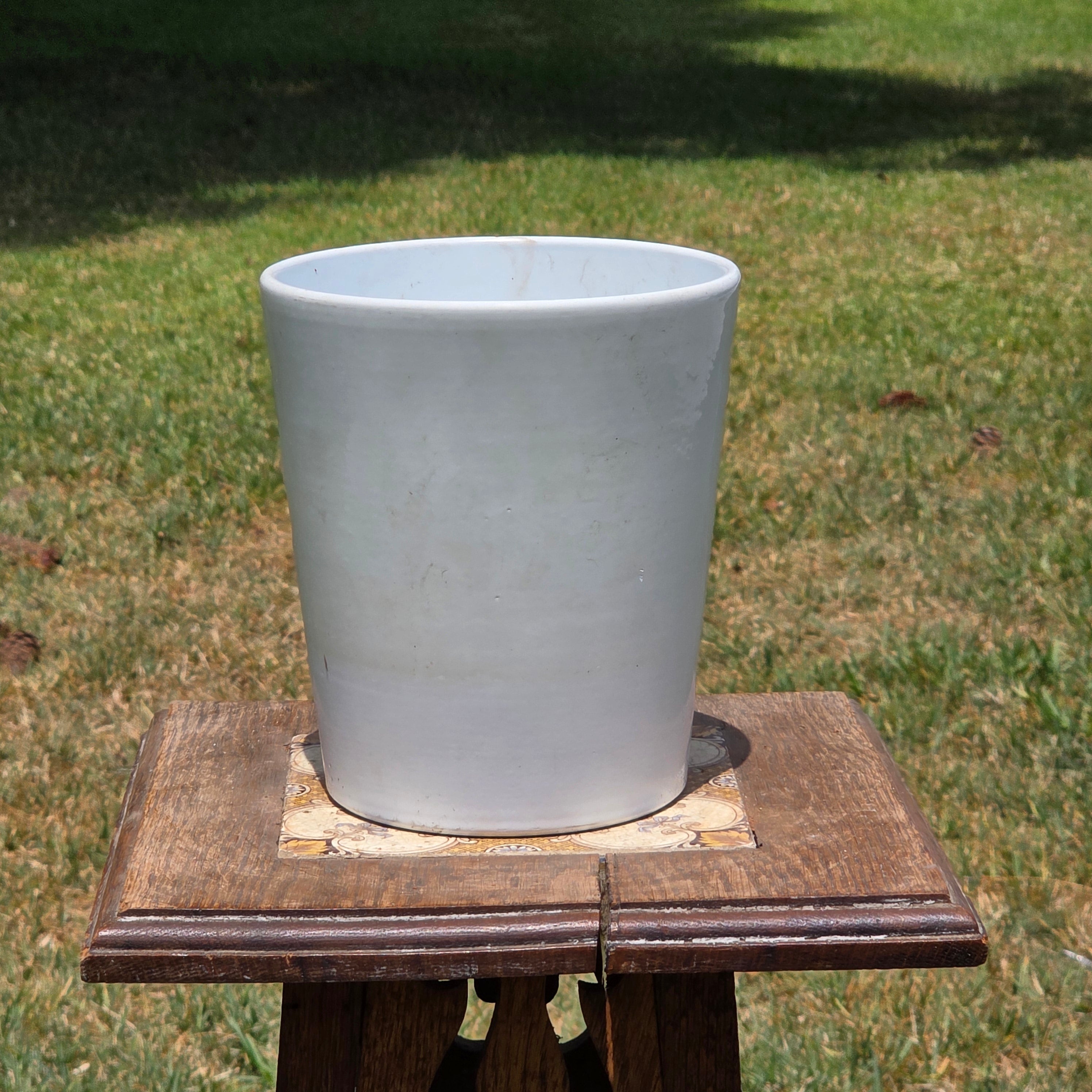Vintage White Ceramic Planter Pot Mid Century Modern Germany Cachepot 6"