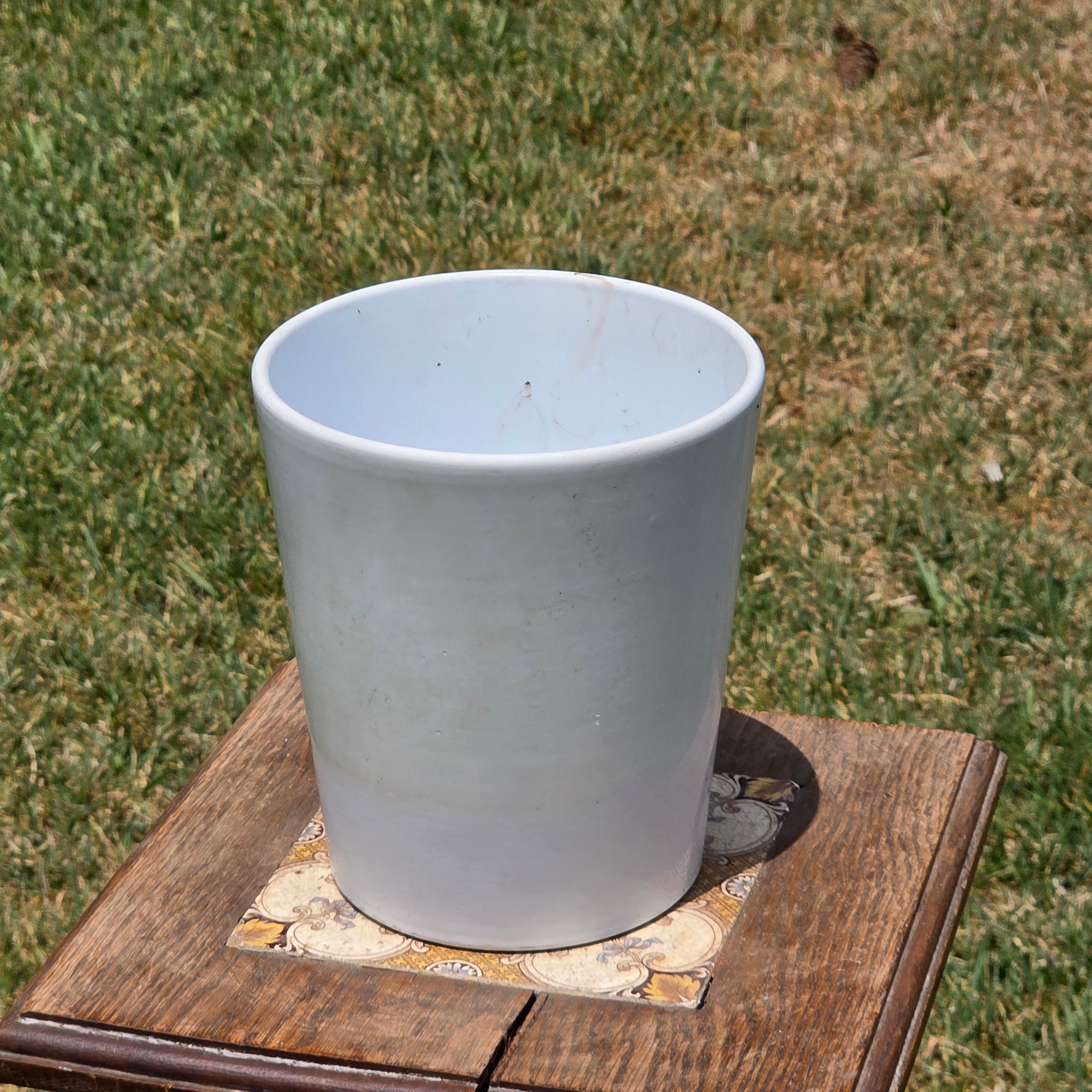 Vintage White Ceramic Planter Pot Mid Century Modern Germany Cachepot 6"