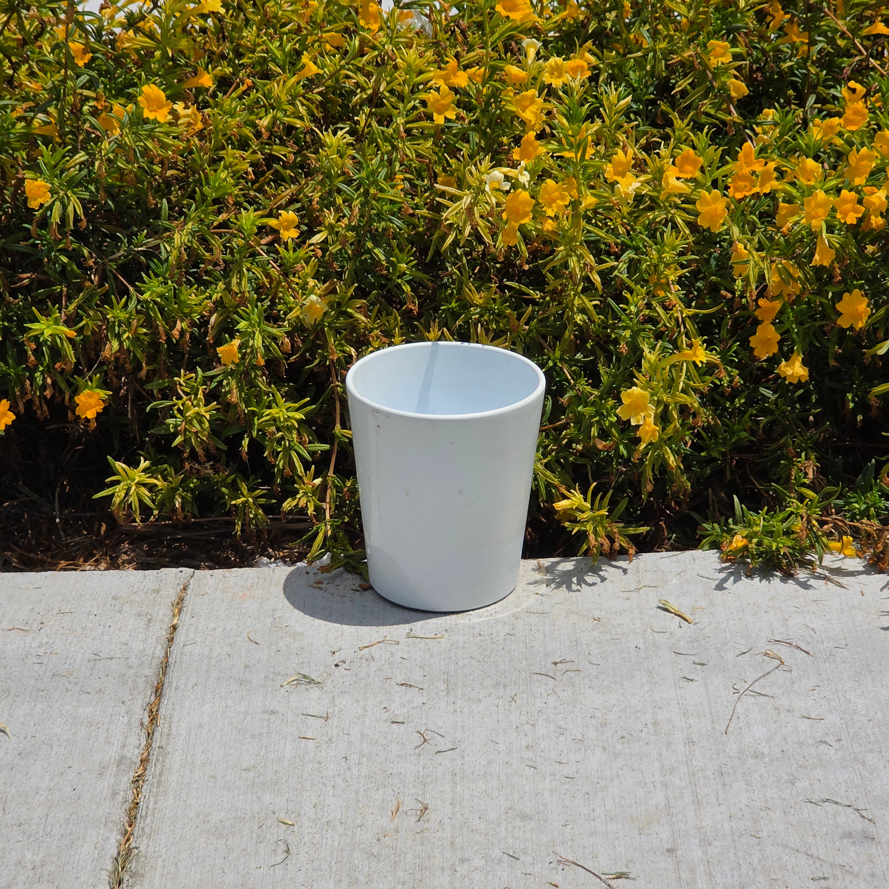 Vintage White Ceramic Planter Pot Mid Century Modern Germany Cachepot 6"
