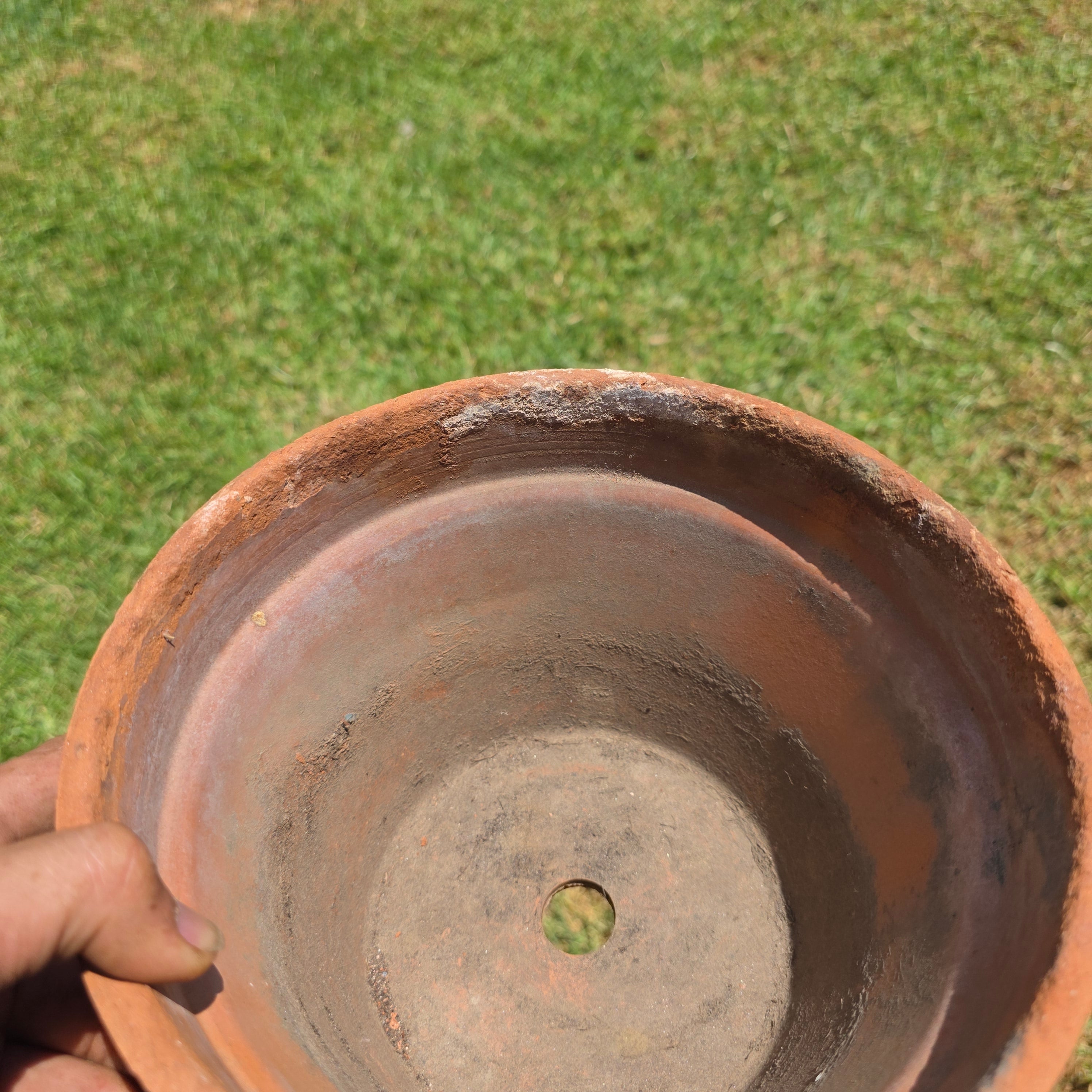 Vintage Terracotta Plant Pot 8.5" Clay Planter Flower Aged Patina Garden Rustic