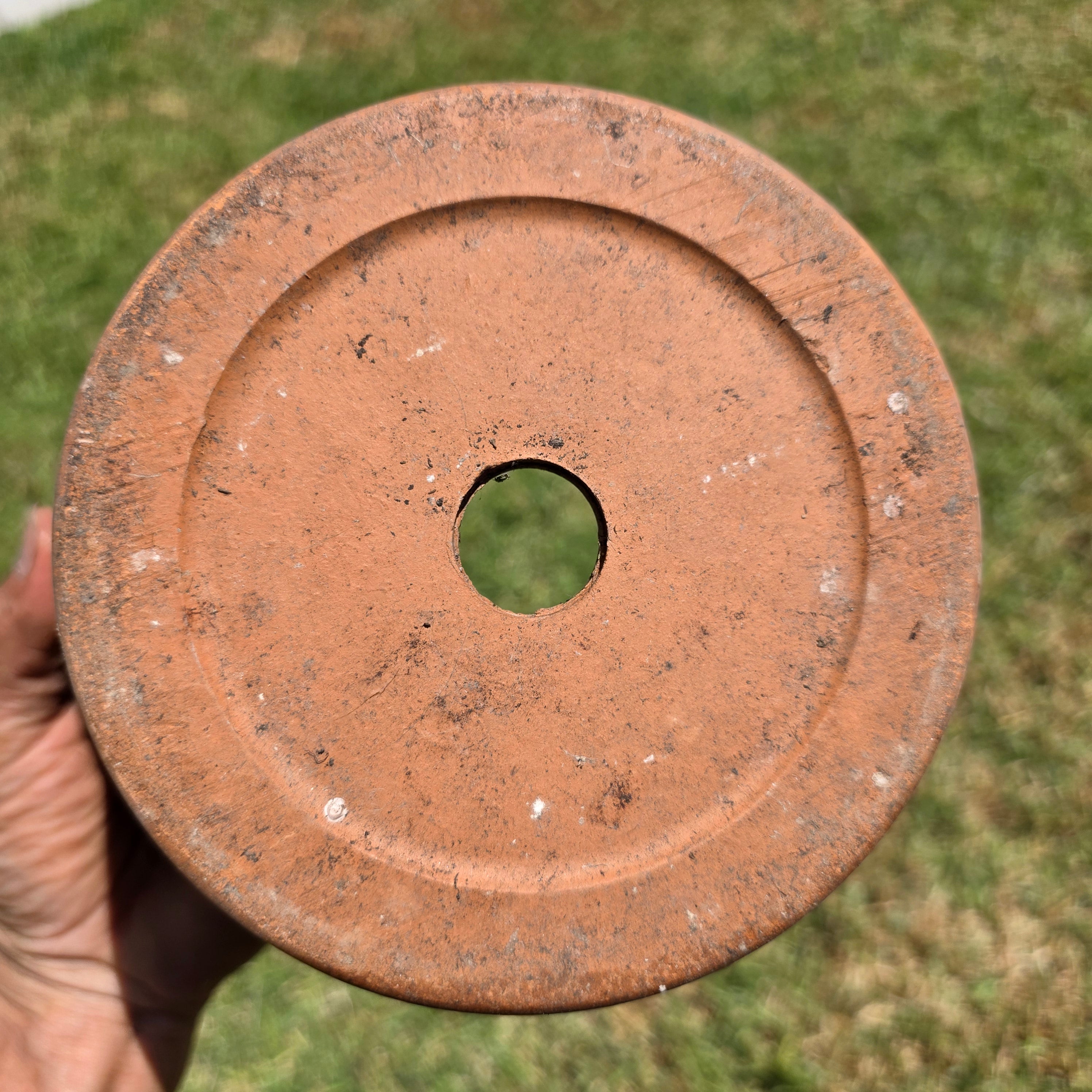 Vintage Terracotta Plant Pot 8.5" Clay Planter Flower Aged Patina Garden Rustic